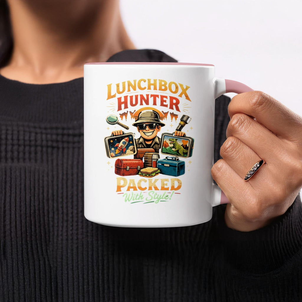 Novelty Lunchbox Hunter Mug, Fun Adventurer Gift Cup, Packed with Style, Unique Coffee Mug, Quirky Explorer Design, Humorous Gift Idea