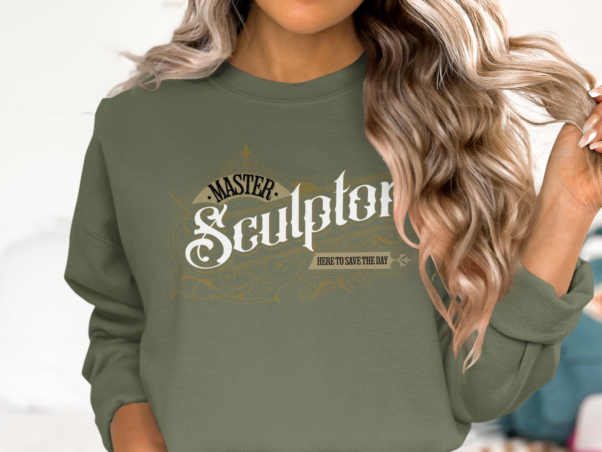 Master Sculptor Sweatshirt, Here to Save the Day Crewneck, Inspirational Artist Gift, Unique Design, Casual Wear, Cozy Unisex Jumper