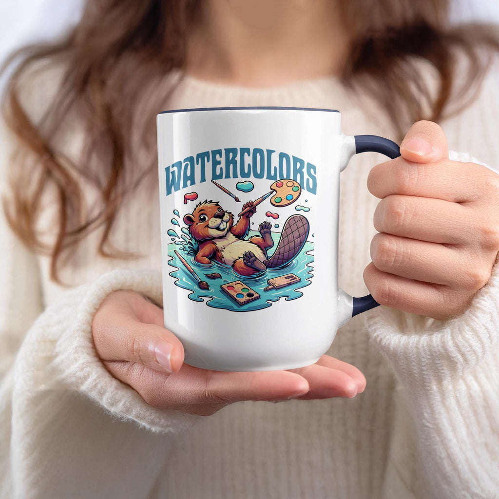 Cute Watercolors Otter Mug, Artistic Animal Coffee Cup, Fun Illustration Ceramic Mug, Unique Gift Idea, Art Lover's Drinkware