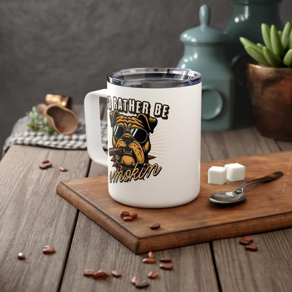 Funny Bulldog Smoking Mug, Coffee Mug Gift for Dog Lovers, Unique Dog Print Mug, Novelty Bulldog Mug, Cool Dog Lover Gift, 12oz Mug