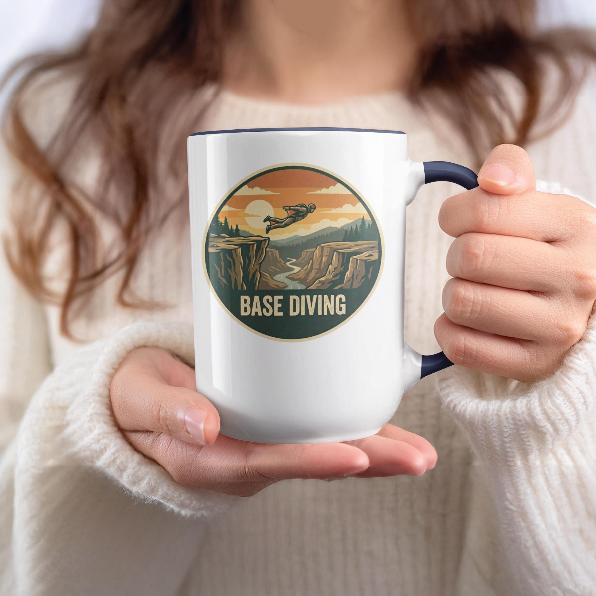 BASE Diving Coffee Mug, Adventure Enthusiast Gift, Unique Mug for Thrill Seekers, Perfect Birthday Present, Outdoor Sports Lover Mug