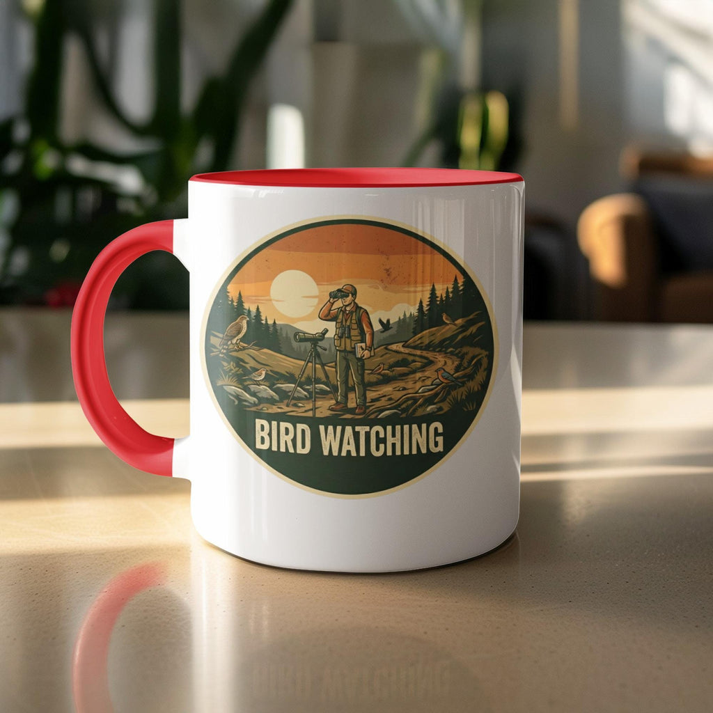 Bird Watching Mug, Coffee Cup with Bird Watching Design, Perfect Gift for Bird Lovers, Nature Enthusiasts, Outdoor Adventure Mug