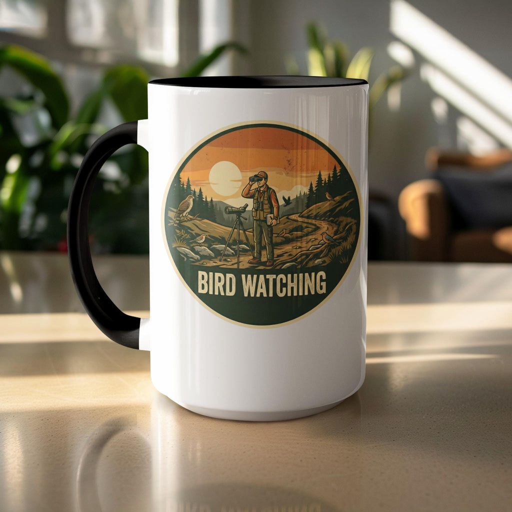 Bird Watching Coffee Mug, Bird Enthusiast Gift, Wildlife Observation Cup, Nature Lover Drinkware, Outdoor Adventure, Ornithology