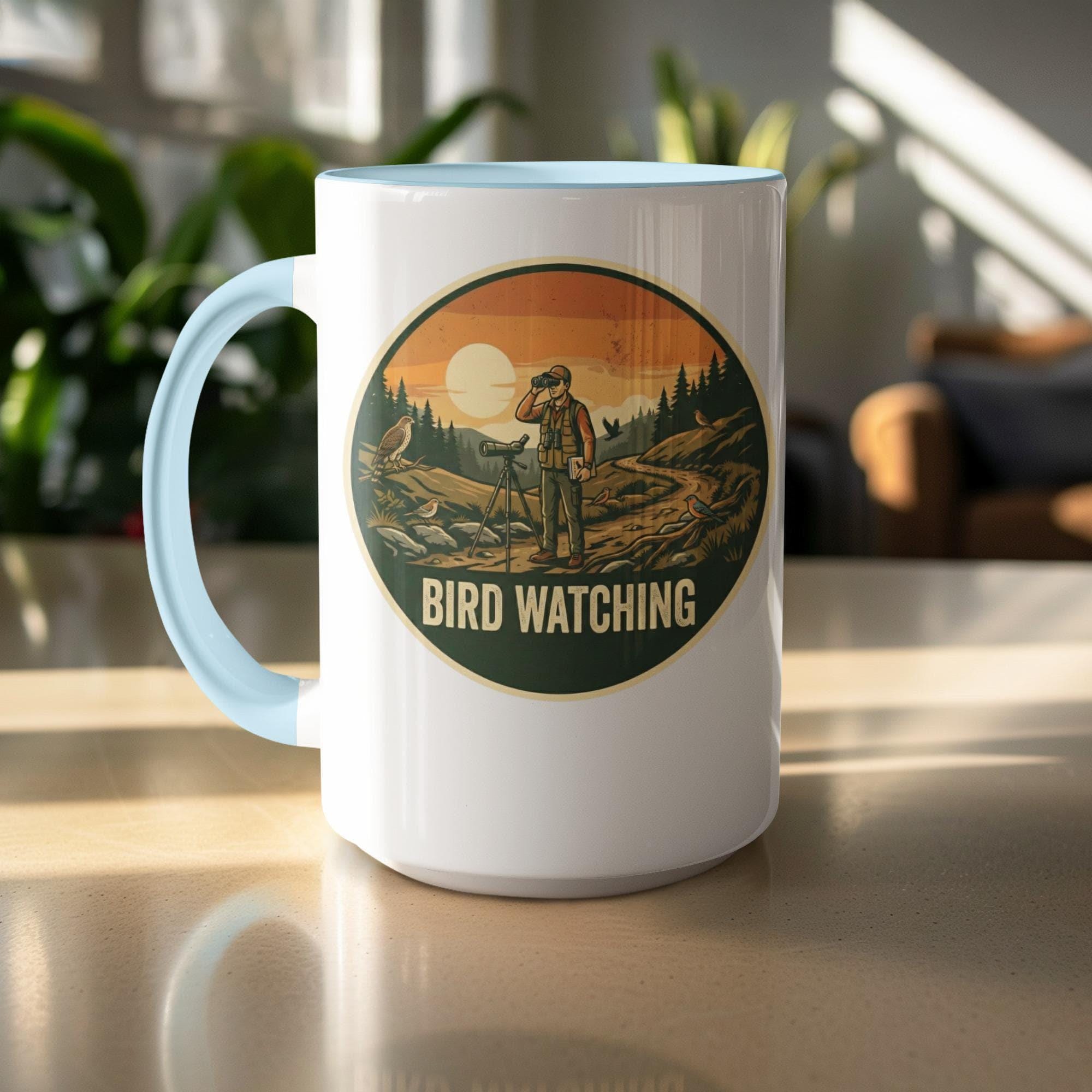 Bird Watching Mug, Nature Lover Gift, Outdoor Enthusiast Coffee Cup, Wildlife Observer Present, Birdwatcher Collectible, Hiking Mug