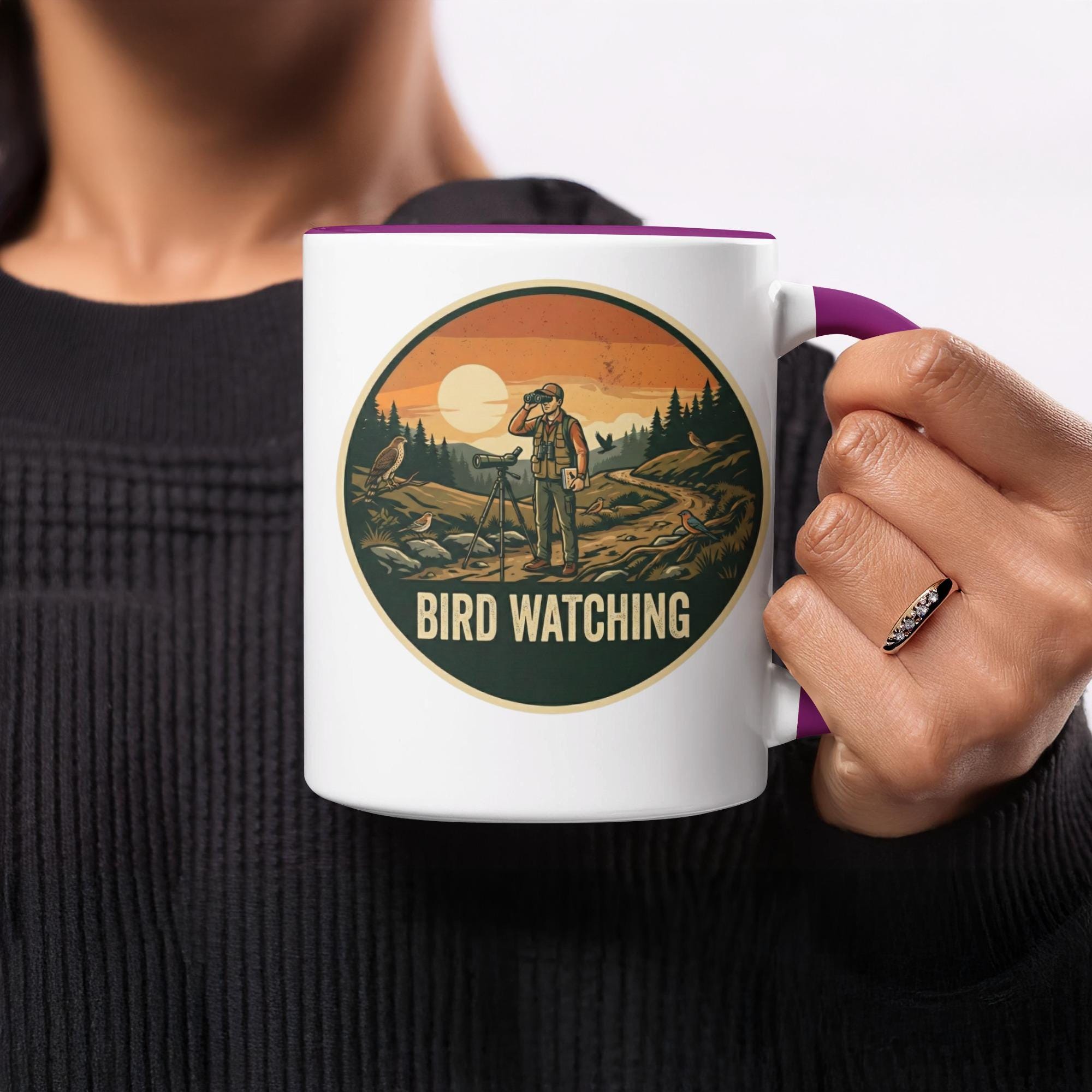 Bird Watching Mug, Nature Lover Coffee Cup, Wildlife Enthusiast Gift, Birdwatcher Present, Outdoor Hobby Mug, Adventure Seekers