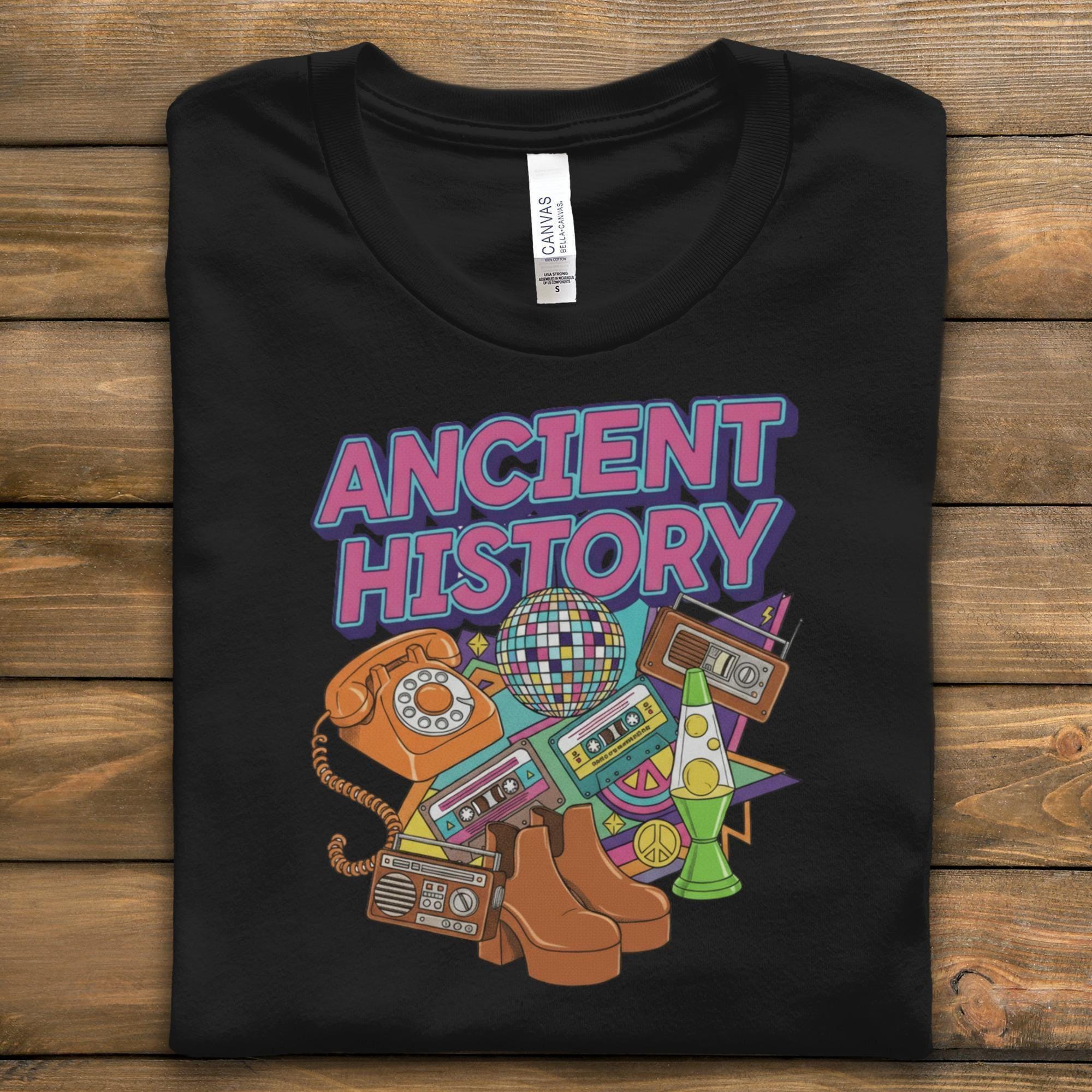 Ancient History T-Shirt, Retro Graphic Tee, Vintage Style Shirt, Old School Design, Nostalgic Clothing, TShirt