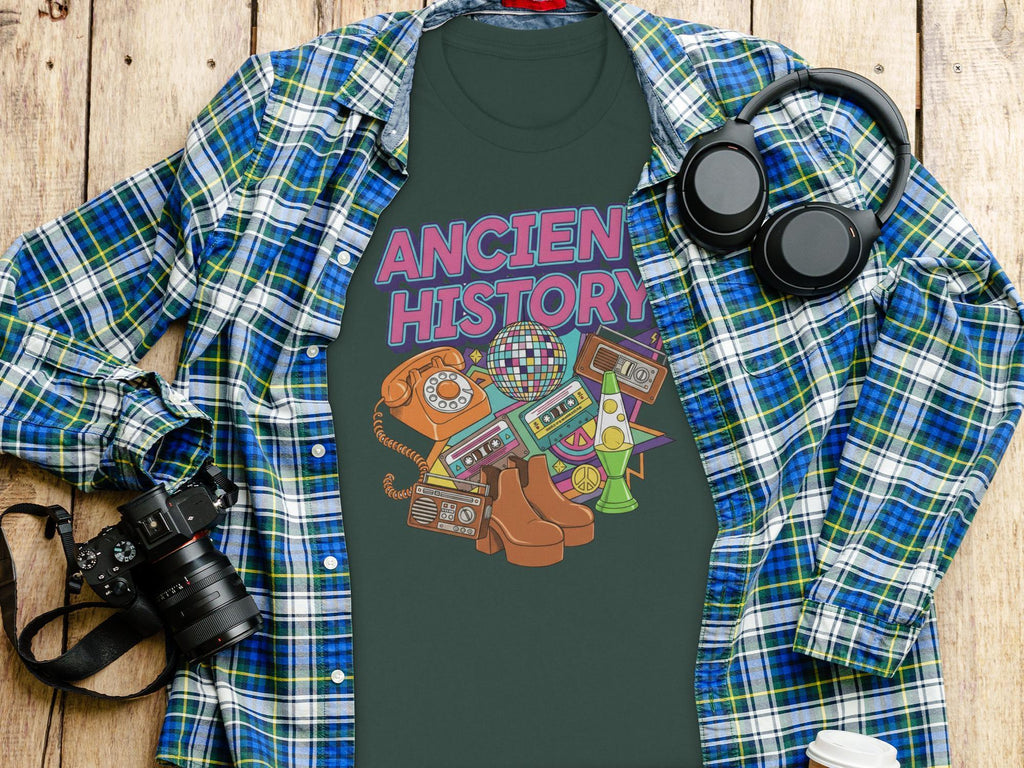 Ancient History T-Shirt, Retro Graphic Tee, Vintage Style Shirt, Old School Design, Nostalgic Clothing, TShirt