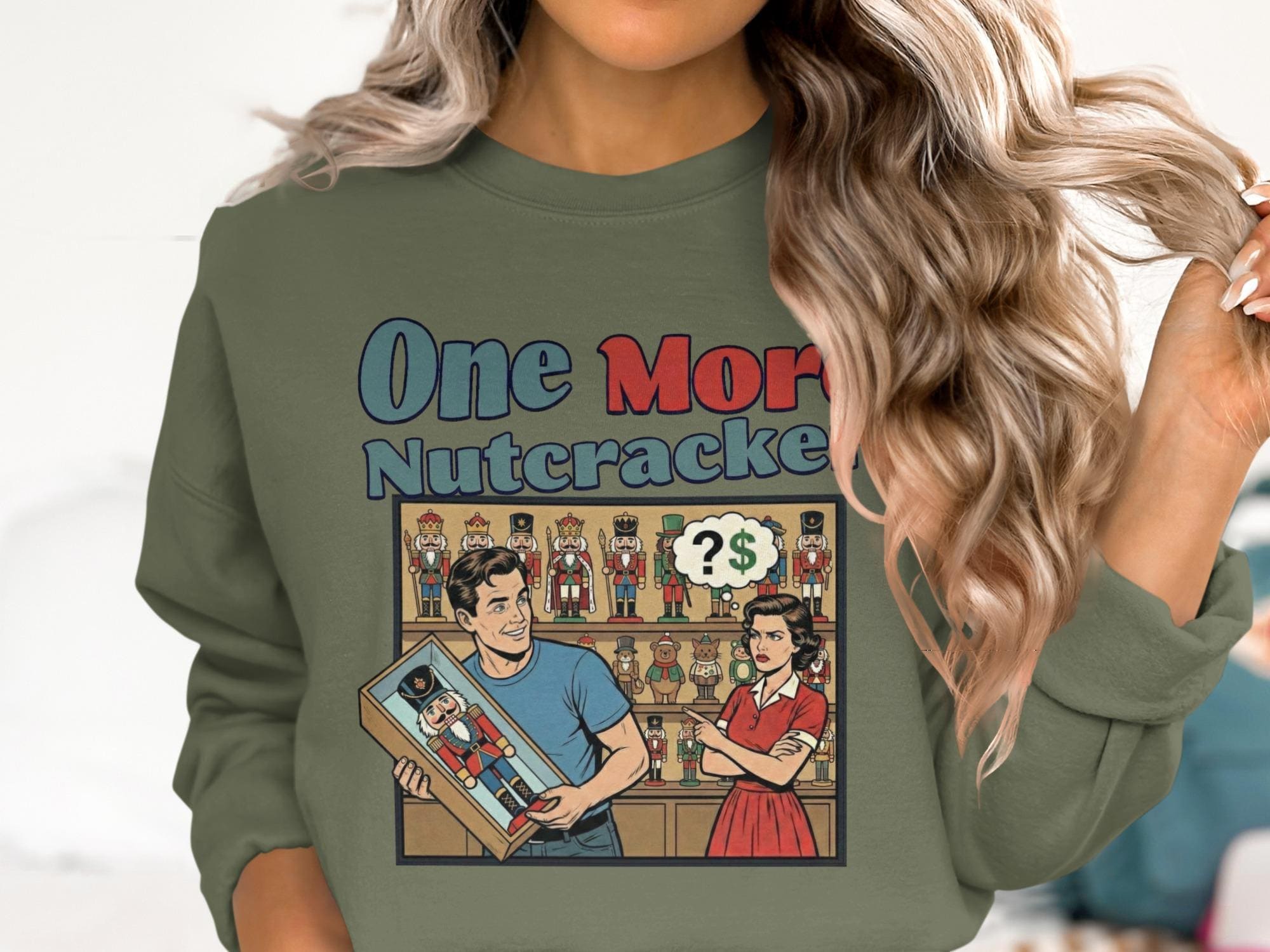 One More Nutcracker Sweatshirt, Vintage Christmas Graphic Sweatshirt, Ugly Christmas Sweater, Retro Holiday Party Sweater, Gift Idea