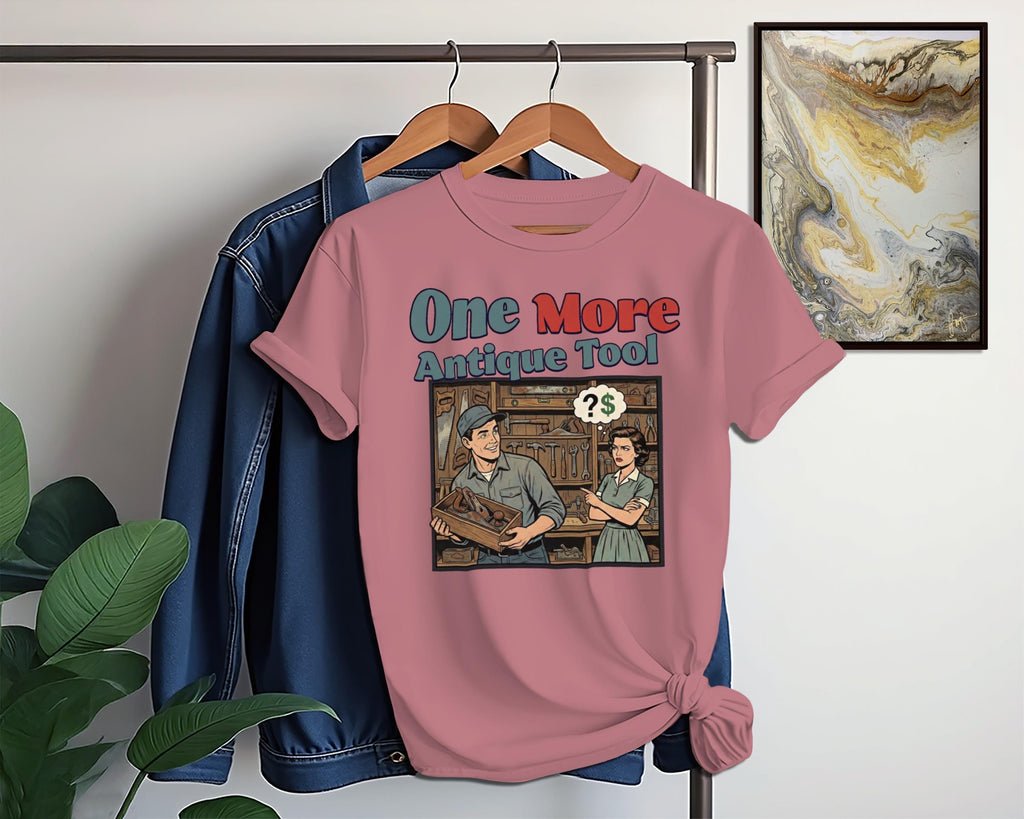 One More Antique Tool Graphic T-Shirt, Funny Vintage Tool Lover Tee, Antique Tool Shop Shirt, Retro Gift for Handyman