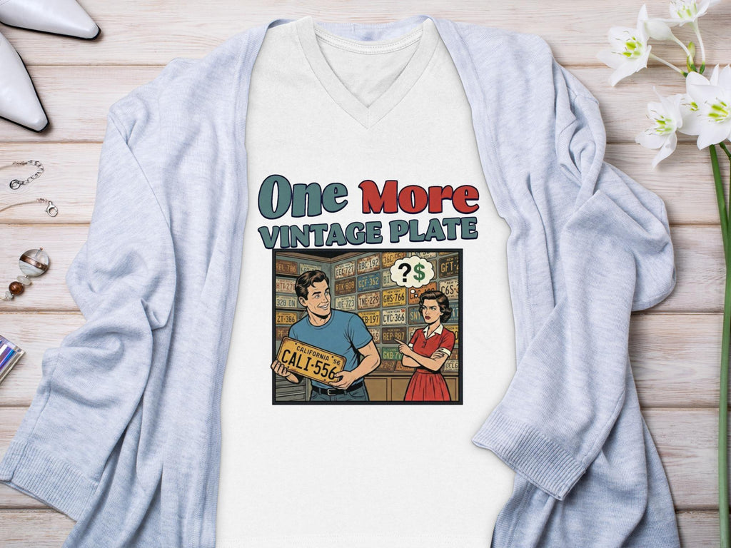 One More Vintage Plate T-Shirt, Retro License Plate Graphic Tee, Funny Comic Book Style Shirt, Unique Gift for Car Enthusiasts