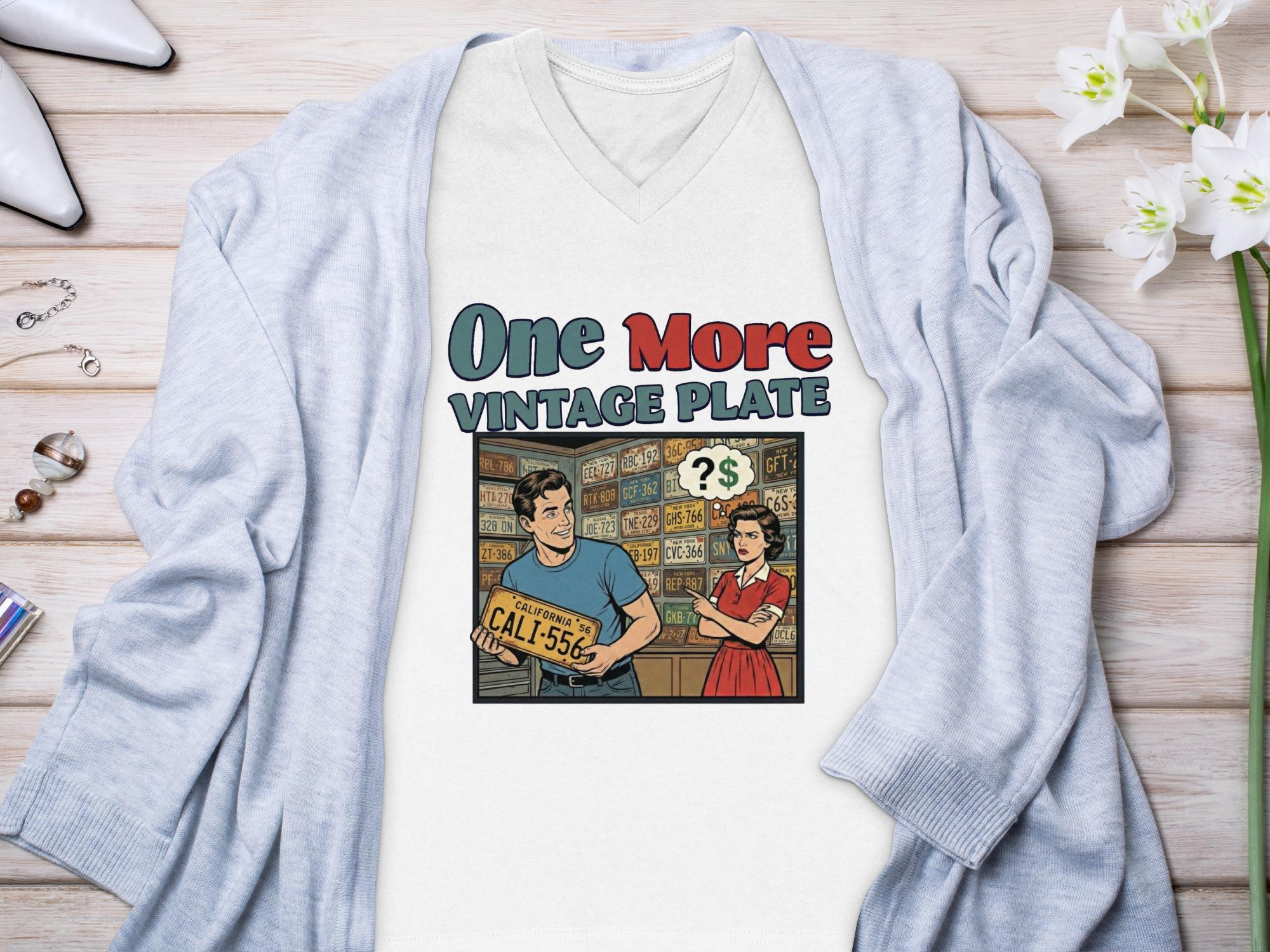 One More Vintage Plate T-Shirt, Retro License Plate Graphic Tee, Funny Comic Book Style Shirt, Unique Gift for Car Enthusiasts