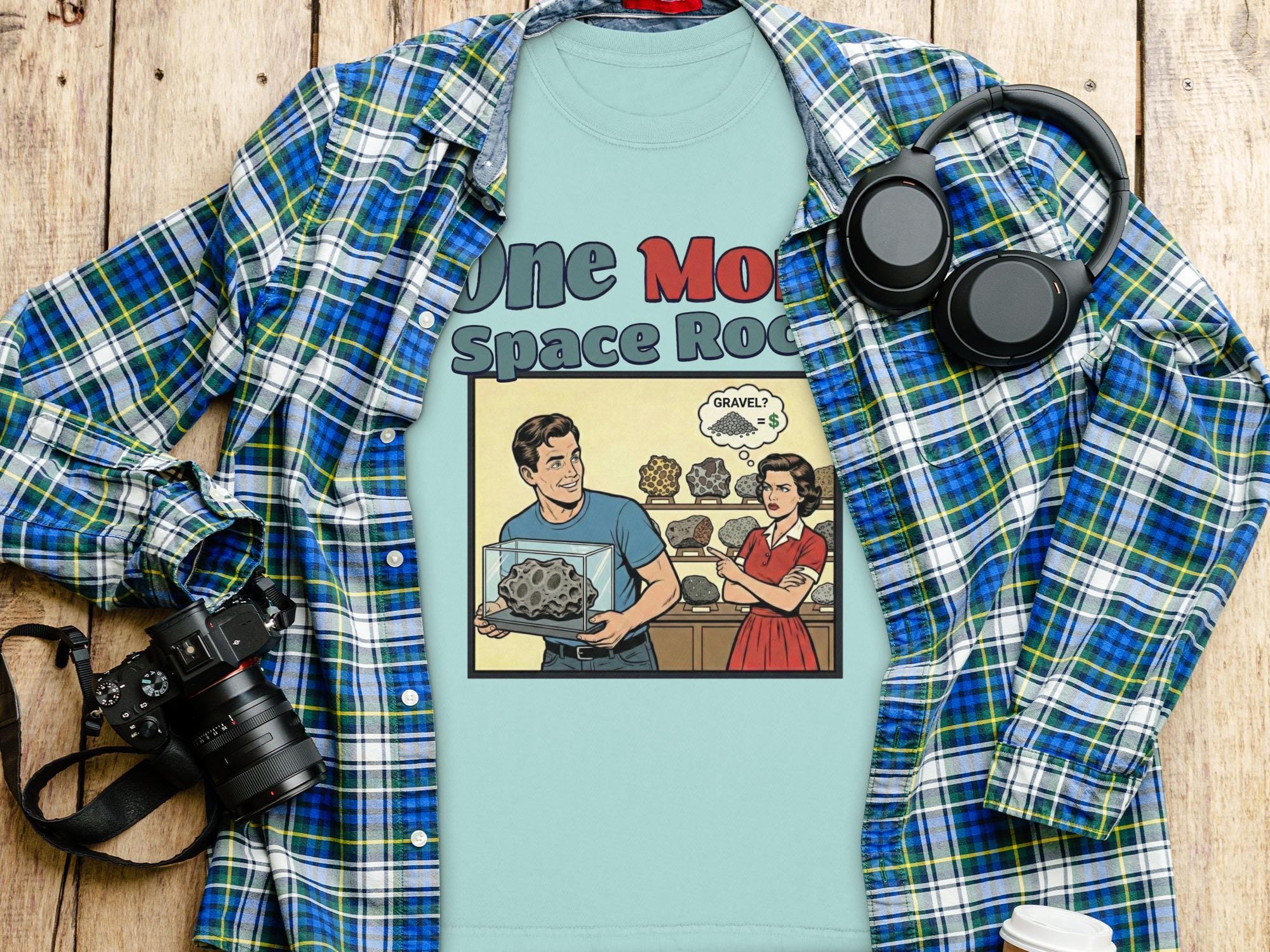Retro Comic Print Shirt, Space Rock Graphic Tee, Vintage Style T-Shirt, Funny Graphic Tee, Unique Casual Top, Unisex Shirt, Gift Idea