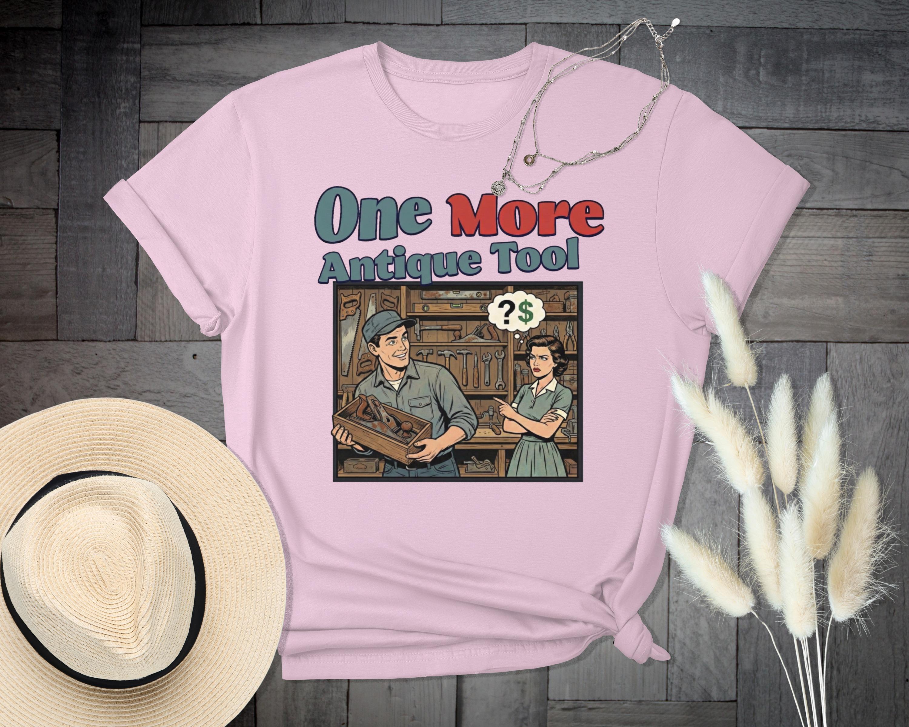 Funny Vintage Tool Shop Graphic Tee, Retro Cartoon T-Shirt for Collectors, Novelty Gift for Woodworker, Handyman Humor Shirt