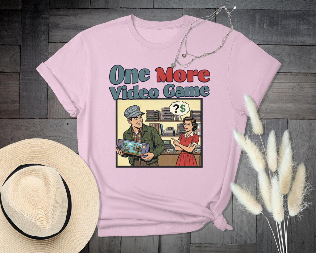 Funny Gamer Shirt, One More Video Game T-Shirt, Retro Gaming Tee, Vintage Style Gamers Gift, Unique Geeky Apparel, Cool Gamer Shirt