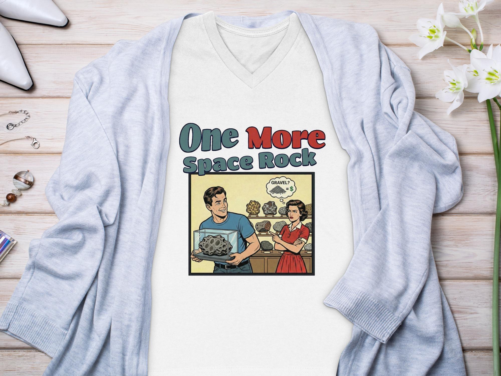 Retro Comic Style Funny T-Shirt, One More Space Rock Graphic Tee, Vintage Humor Shirt, Unique Gift Idea, Unisex Casual Wear