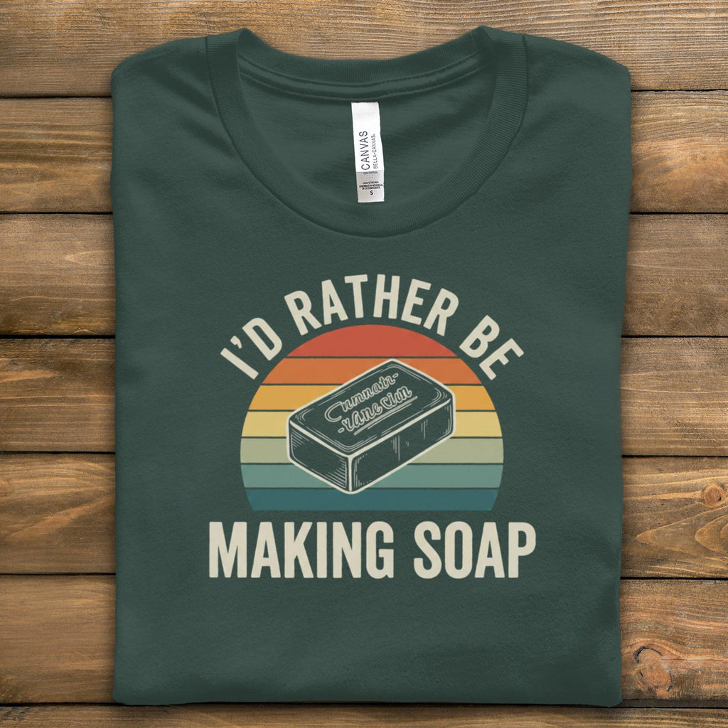 Soap Making T-Shirt, I'd Rather Be Making Soap Shirt, Retro Style Design, Soap Maker Gift Tee, Handmade Soap Enthusiast Top, Funny Soap