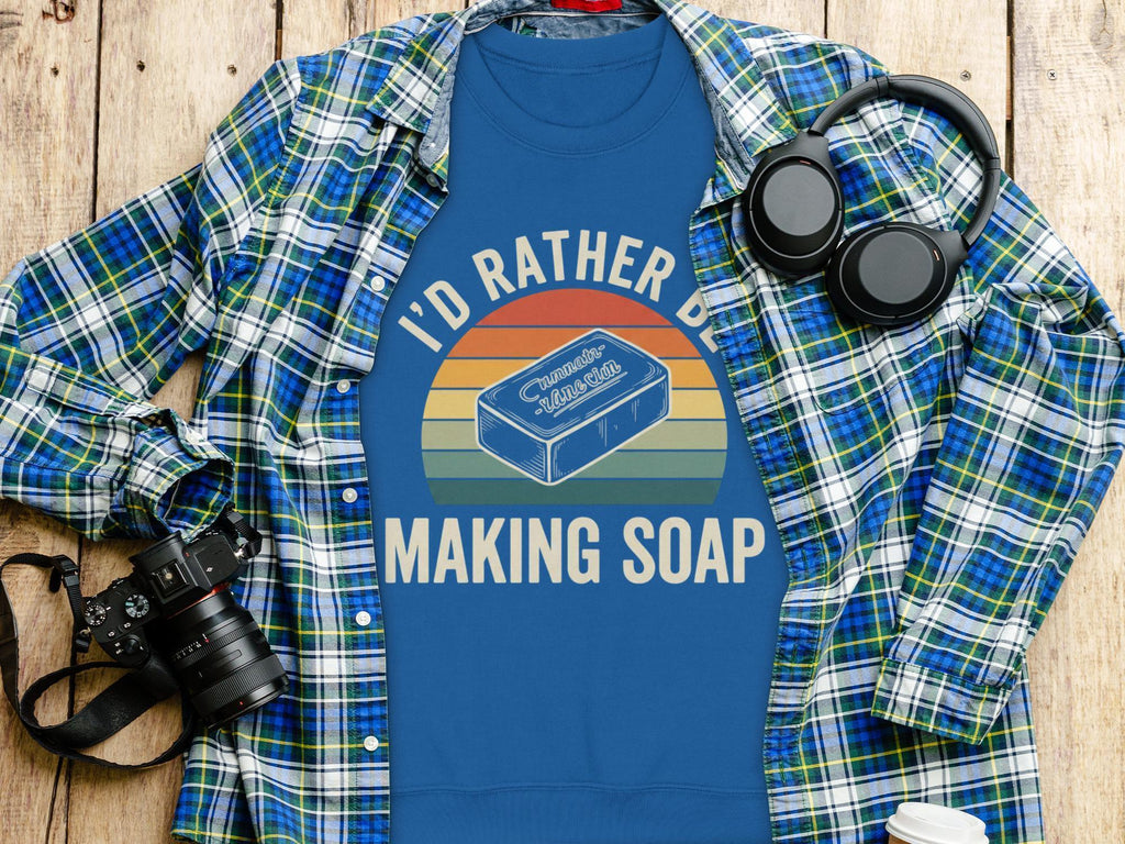 Soap Making T-Shirt, I'd Rather Be Making Soap Shirt, Retro Style Design, Soap Maker Gift Tee, Handmade Soap Enthusiast Top, Funny Soap