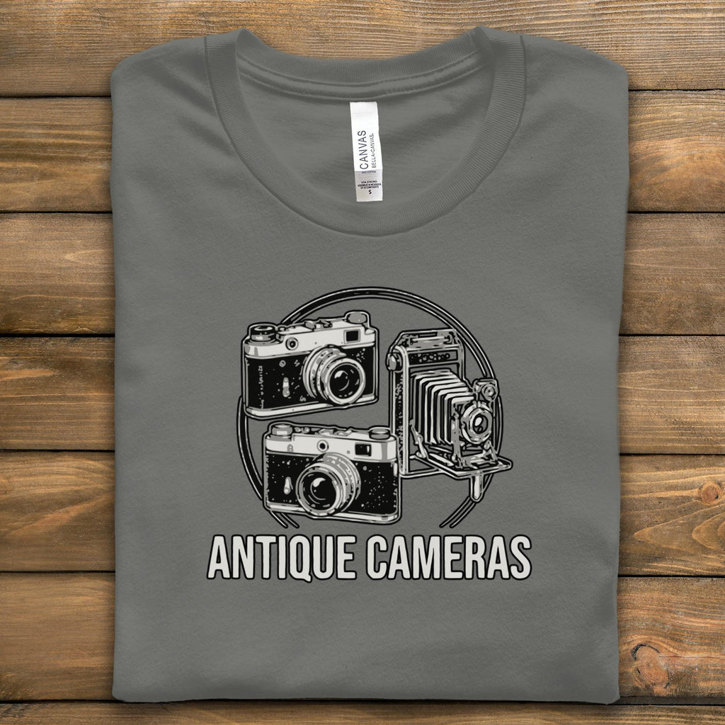 Vintage Camera T-Shirt, Photographer Gift, Antique Cameras Tee, Retro Camera Lover Shirt, Camera T-Shirt, Graphic Tee for Photography Fans