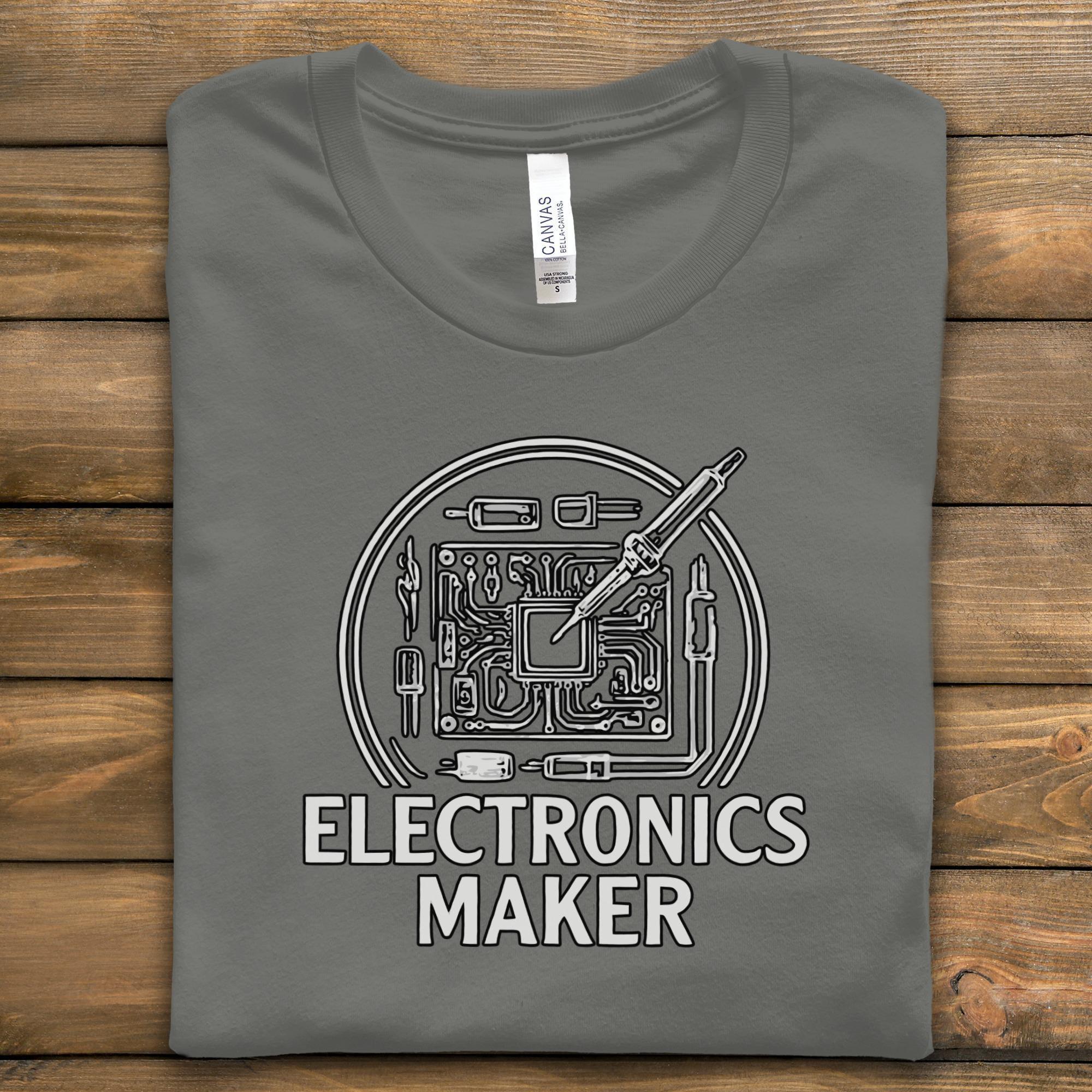 Electronics Maker T Shirt, Circuit Board Shirt, Electrical Engineer Gift, Hobbyist Tee, Tech Enthusiast Apparel, Designer T-Shirt