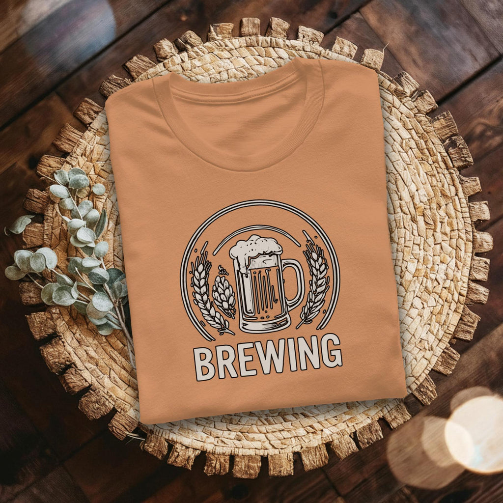 Brewing T-Shirt, Craft Design, Beer Lover Gift, Unique Graphic Tee, Stylish Apparel, Hops and Grain, Brewmaster Shirt