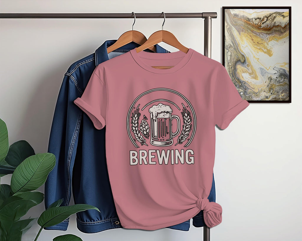 Brewing T-Shirt, Craft Design, Beer Lover Gift, Unique Graphic Tee, Stylish Apparel, Hops and Grain, Brewmaster Shirt