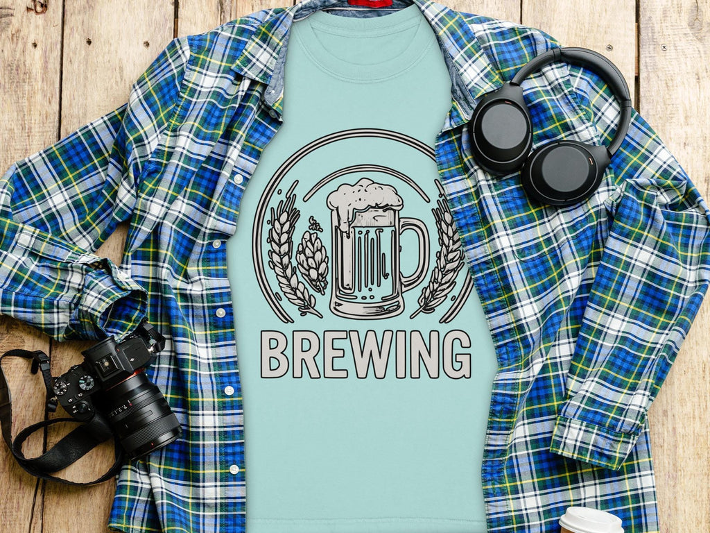 Brewing T-Shirt, Craft Design, Beer Lover Gift, Unique Graphic Tee, Stylish Apparel, Hops and Grain, Brewmaster Shirt