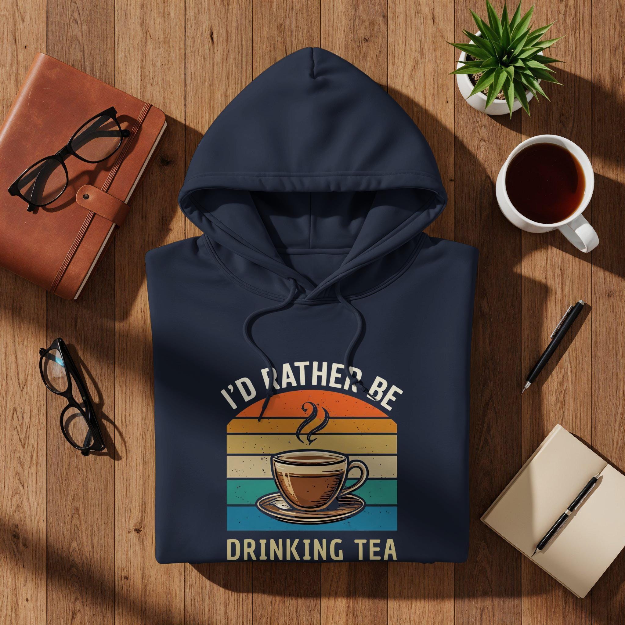 Tea Lover T-Shirt, I'd Rather Be Drinking Tea Shirt, Retro Style T Shirt, Tea Cup Design T-Shirt, Relaxing Gift Tee
