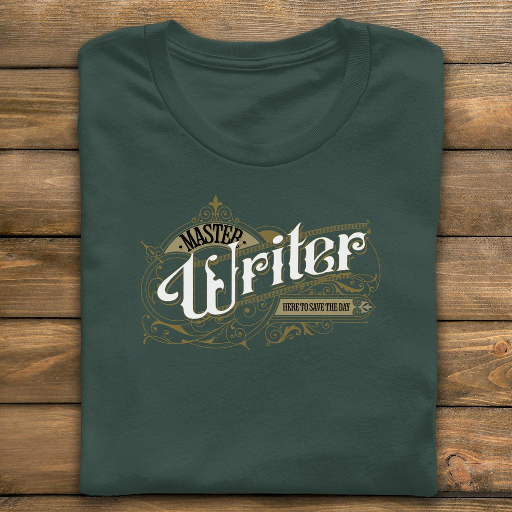 Master Writer T-Shirt, Here to Save the Day Shirt, Unique Gift for Writers, Literary Lover Graphic Tee, Writing Enthusiast Top
