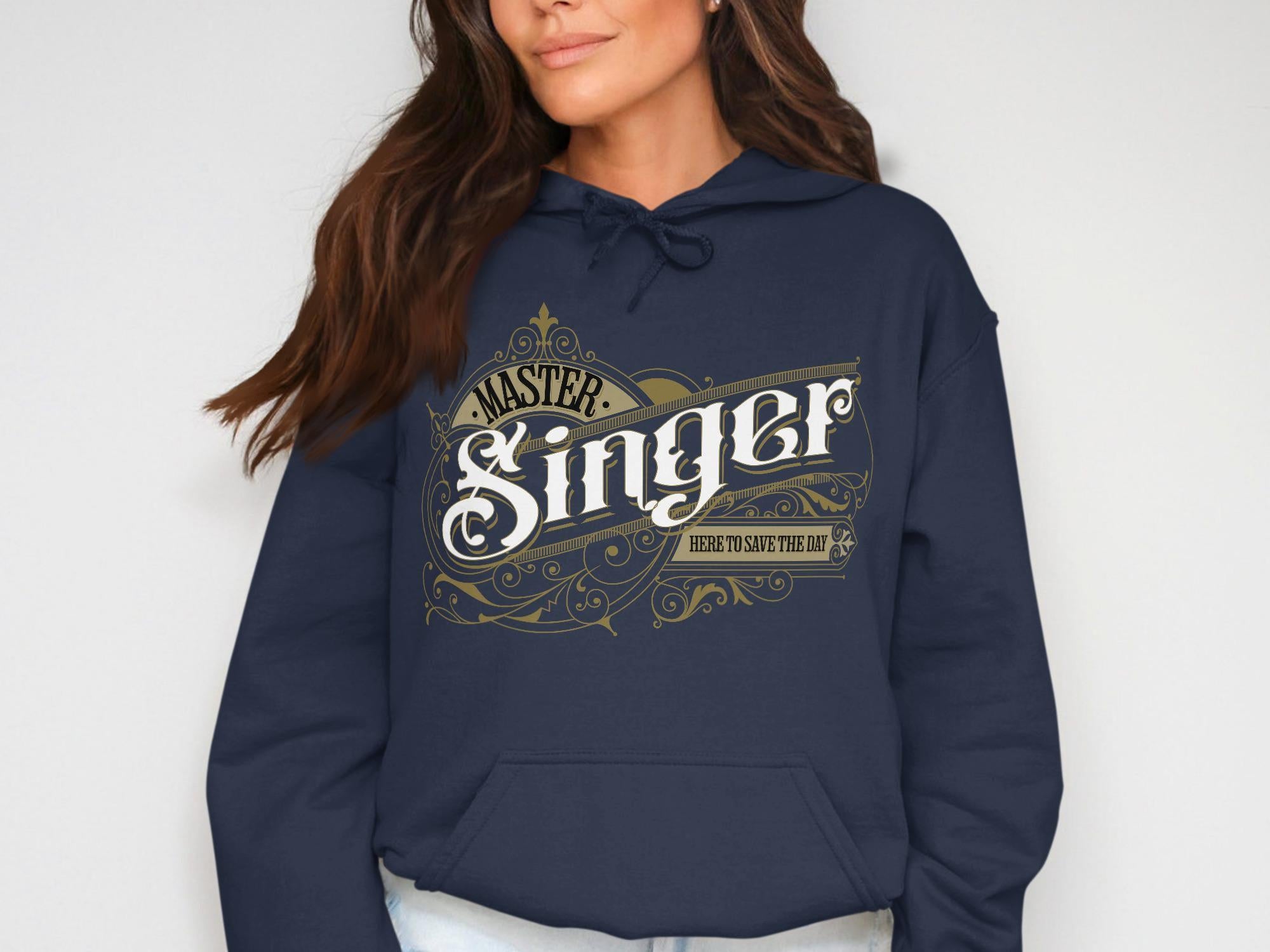 Master Singer Hoodie, Here to Save the Day Sweatshirt, Music Lover Gift, Graphic Hooded Sweatshirt, Musician Apparel, Unique Hoodie