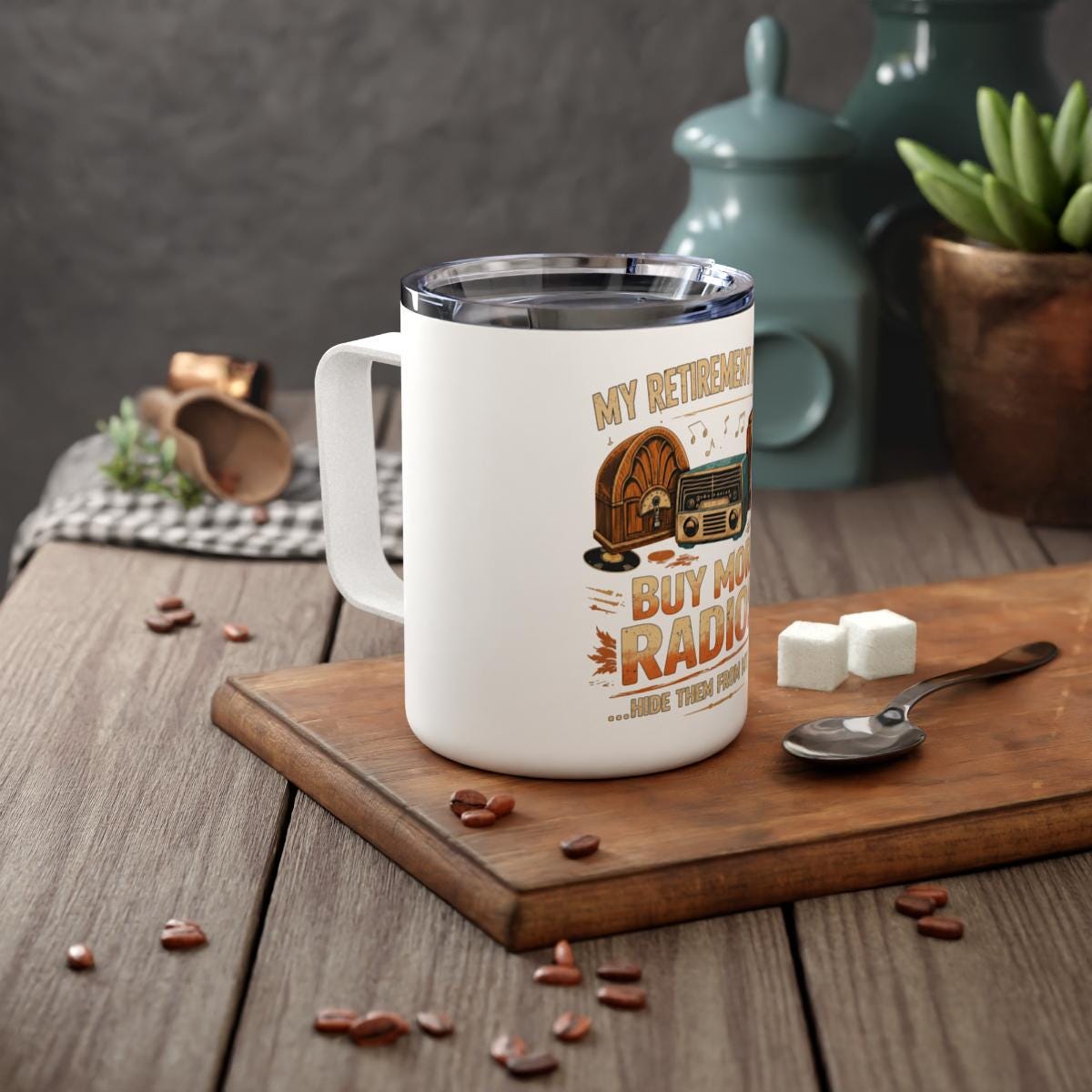 Funny Retirement Mug, Buy More Radios, Retro Radio Themed Coffee Cup, Gift for Retirees, Humorous Office Desk Accessory, 11oz Mug