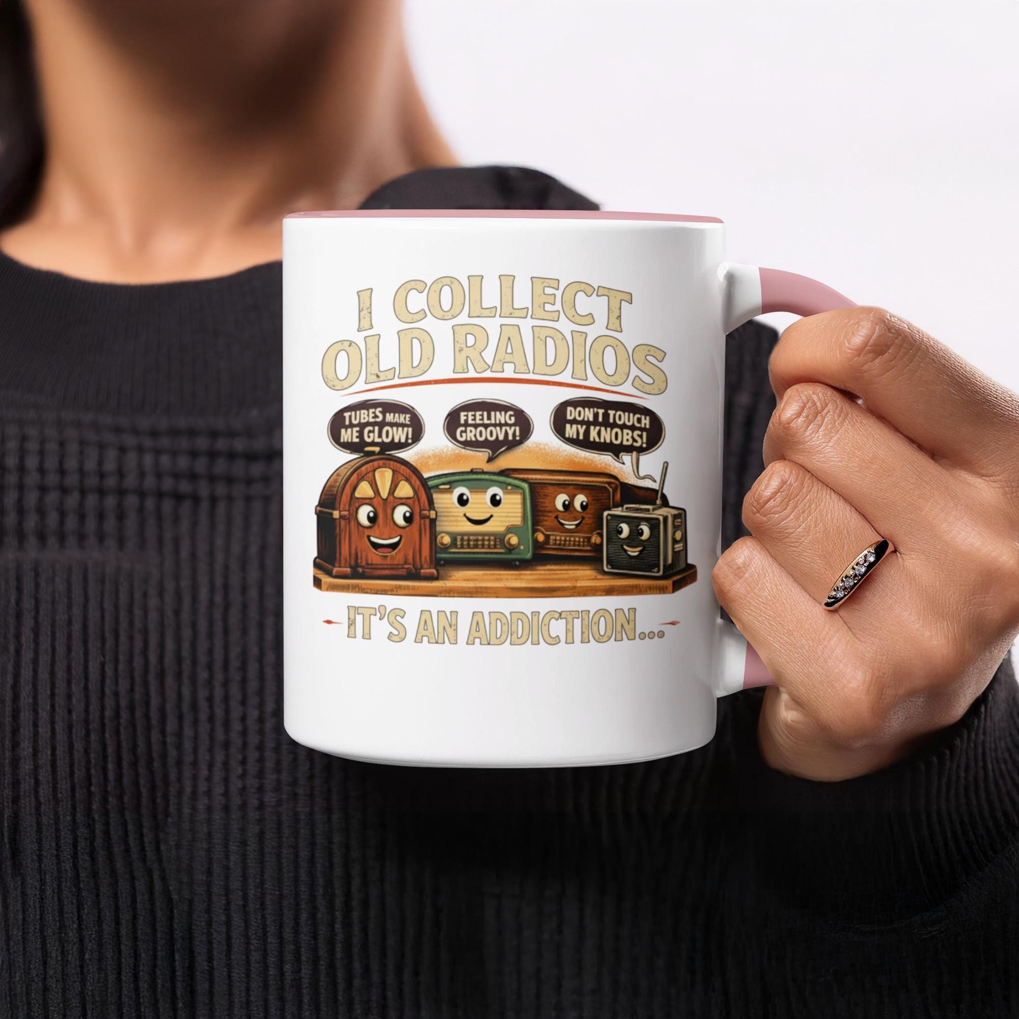 Funny I Collect Old Radios Mug, Vintage Radio Enthusiast Gift, Radio Collector Humor, Unique Coffee Cup, Retro Electronics Lover