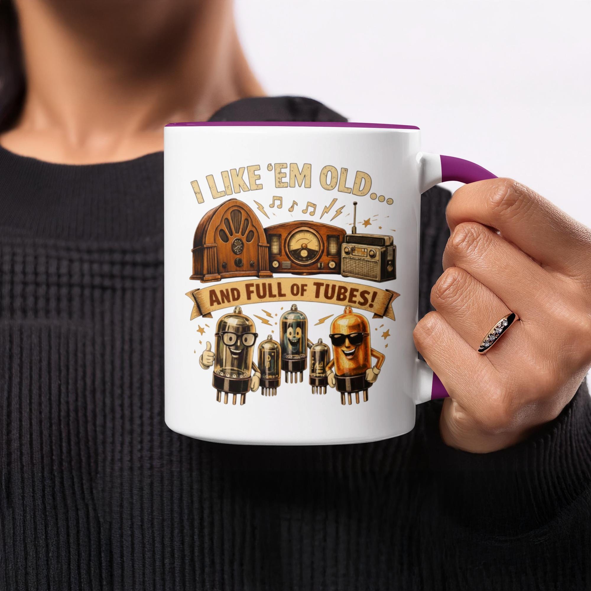 Retro Radio Tube Mug, Fun Vintage Tube Design, Novelty Radio Enthusiast Gift, Unique Coffee Cup, Retro Electronics Collectors