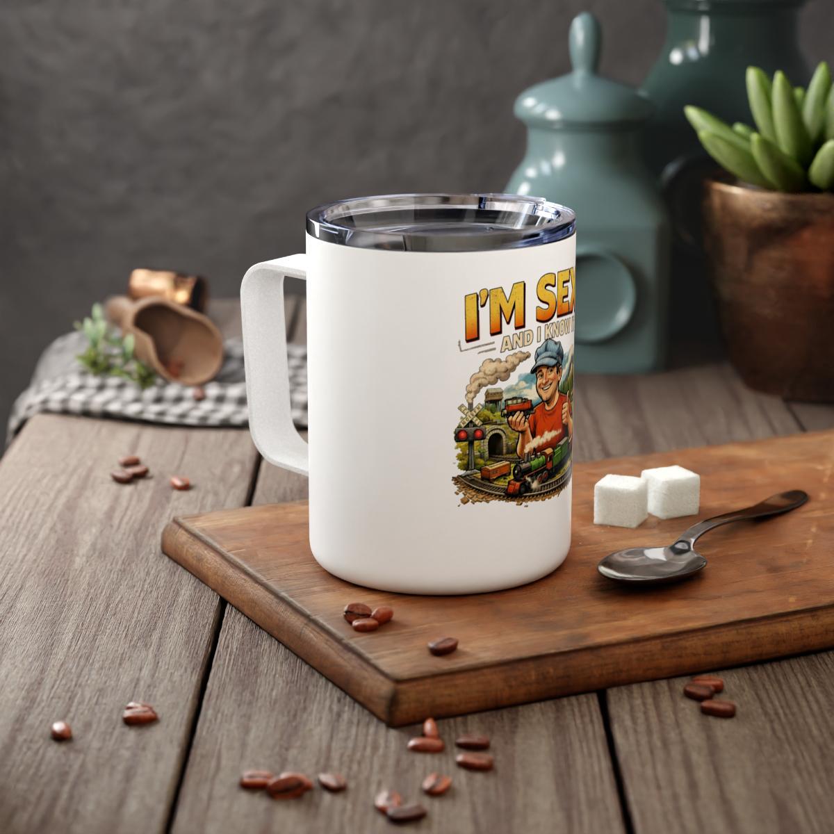 Funny Train Conductor Mug, Retro Coffee Cup, I'm Sexy And I Know It, Vintage Train Lover Gift, Quirky Mug For Railroad Enthusiasts