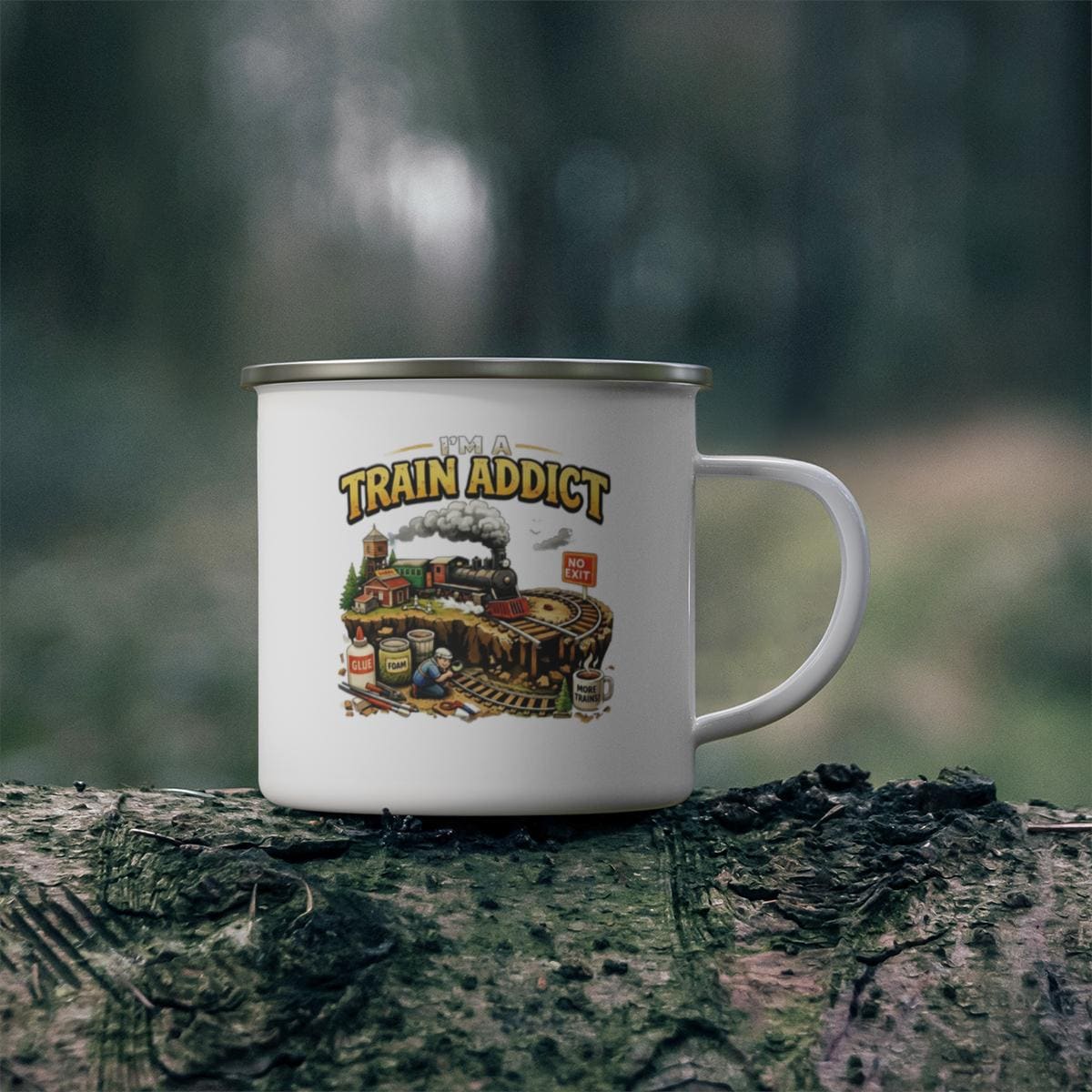 Train Addict Mug, Coffee Mug For Train Lovers, Unique Railway Gift, Train Enthusiast Mug, Gift For Railroad Fans, Collectible Train Mug