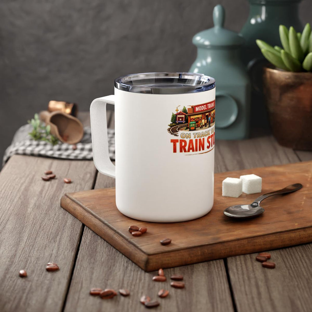Vintage Train Themed Mug, Retro Coffee Mug for Train Enthusiasts, Unique Gift Idea, Train Station Design, Hot Beverage Mug