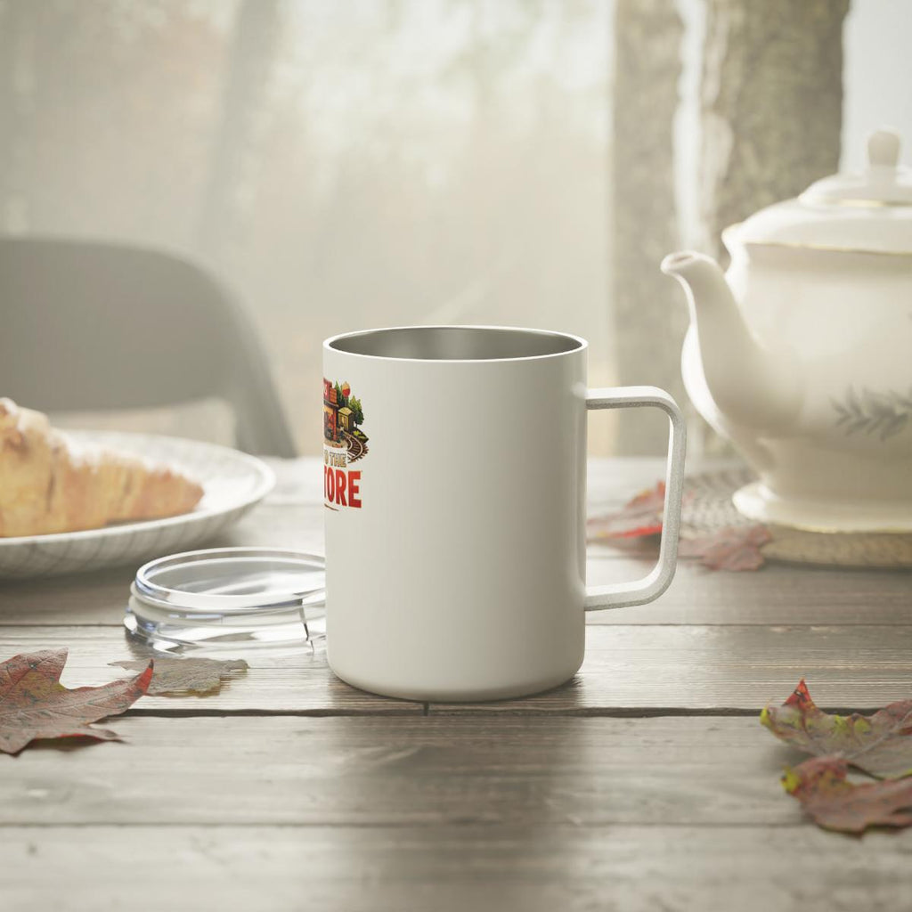 Autumn Leaves Camping Coffee Mug, Fall Outdoors Enamel Mug, Rustic Cabin Decor, Cozy Fall Campfire Mug, Nature Lover Gift