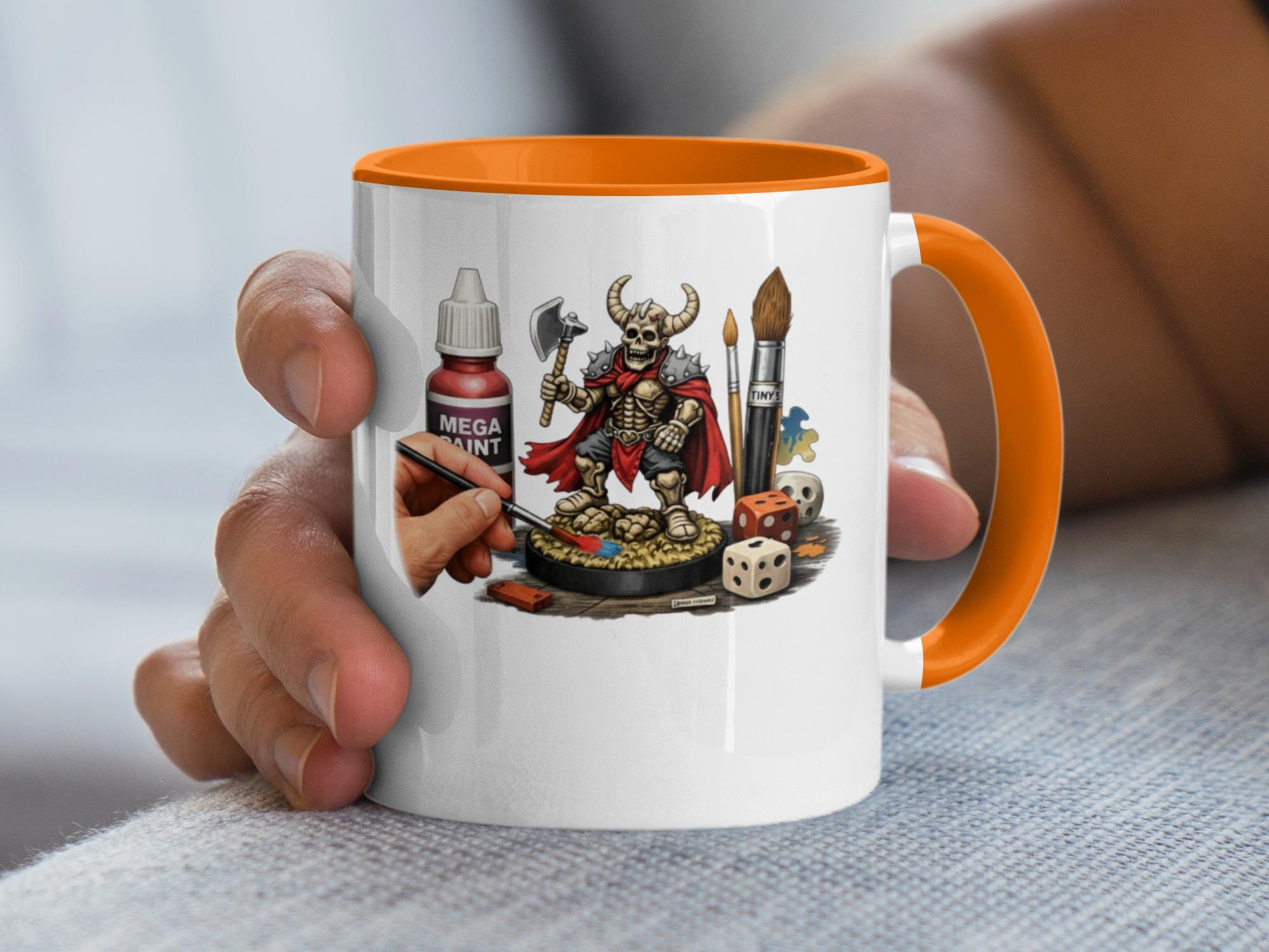 Fantasy Miniature Painting Mug, Tabletop Gamer Coffee Cup, DnD RPG Gift, Dungeon Master Mug, Geeky Gift for Painters and Gamers