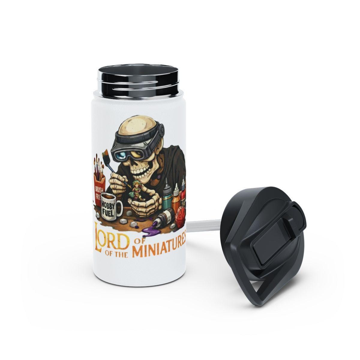 Lord of the Miniatures Hobby Thermal Tumbler, Skull Miniature Painter Mug, Artist Travel Cup, Geek Gift for Painters