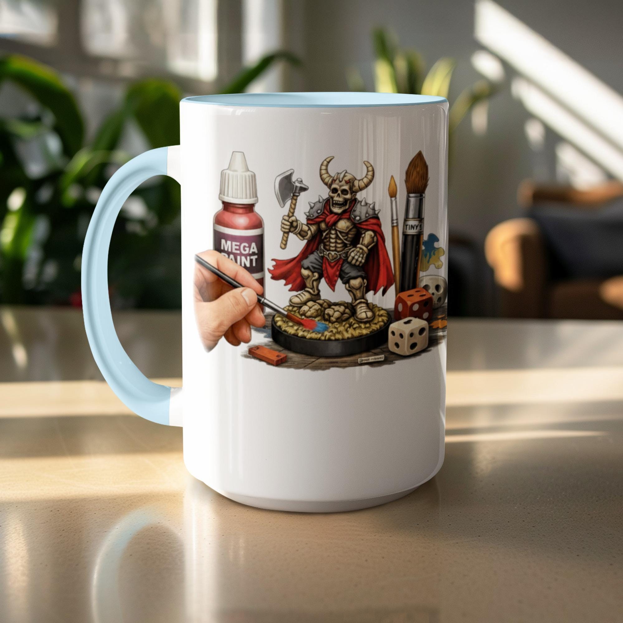 Miniature Painting Mug, Fantasy Model Painting Gift, Gaming Enthusiast Mug, Painter Gift Idea, Dungeon Master Coffee Cup, Unique Gamer Gift