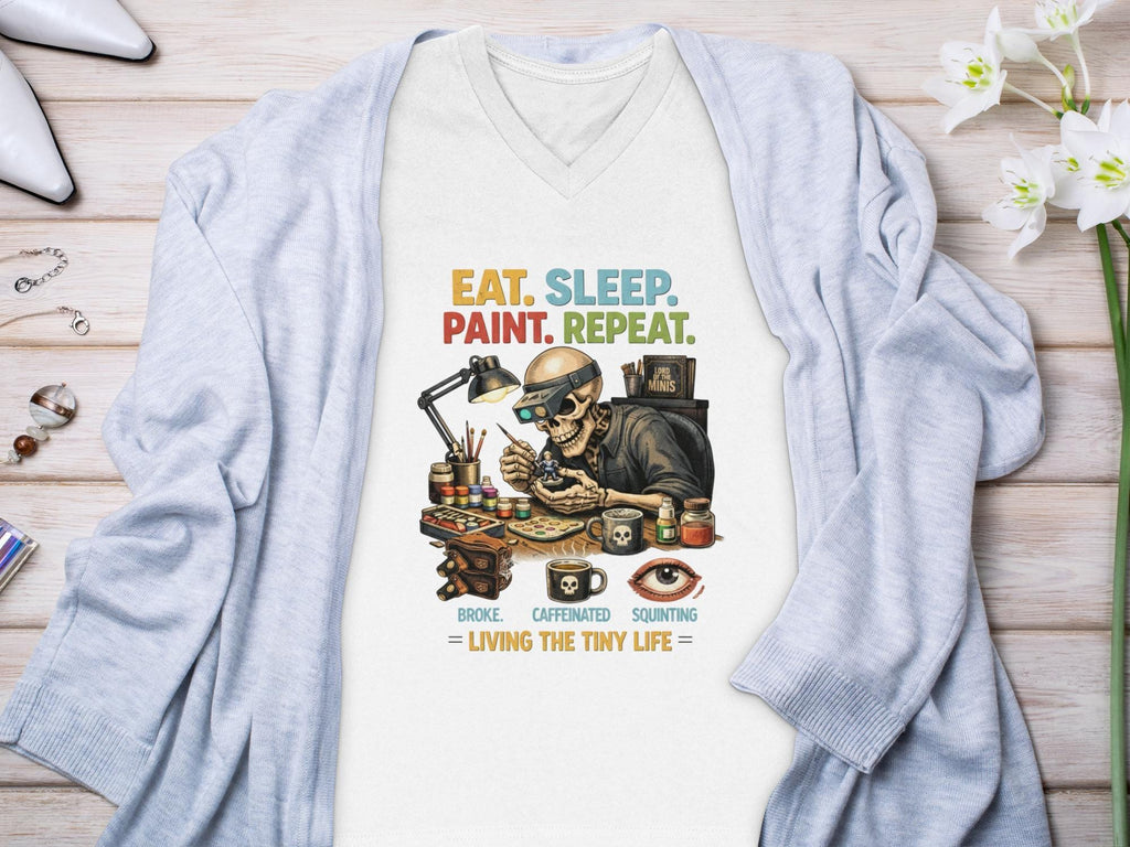 Eat Sleep Paint Repeat Shirt, Funny Artist Gift, Art Lover Tee, Broke Caffeinated Squinting, Living The Tiny Life Shirt,  Art T-shirt