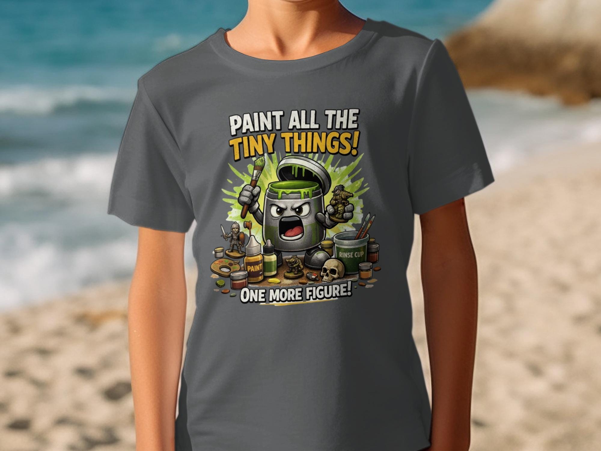 Paint All The Tiny Things T-Shirt, Miniature Painting Tee, One More Figure Shirt, Fun Hobby Gamer Gift, Tabletop Gaming Apparel