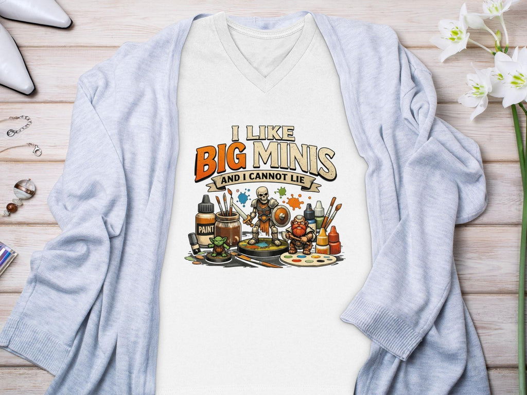 Funny I Like Big Minis Graphic T-Shirt, Vintage Miniature Painting Tee, Humorous Hobby Shirt, Unique Gift for Model Painters