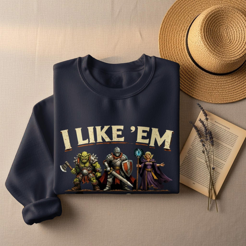 I Like Em Sweatshirt, Funny Graphic Tee, Geek Gifts, Retro Style Graphic Pullover, Cool Casual Wear, Gifts for Gamers
