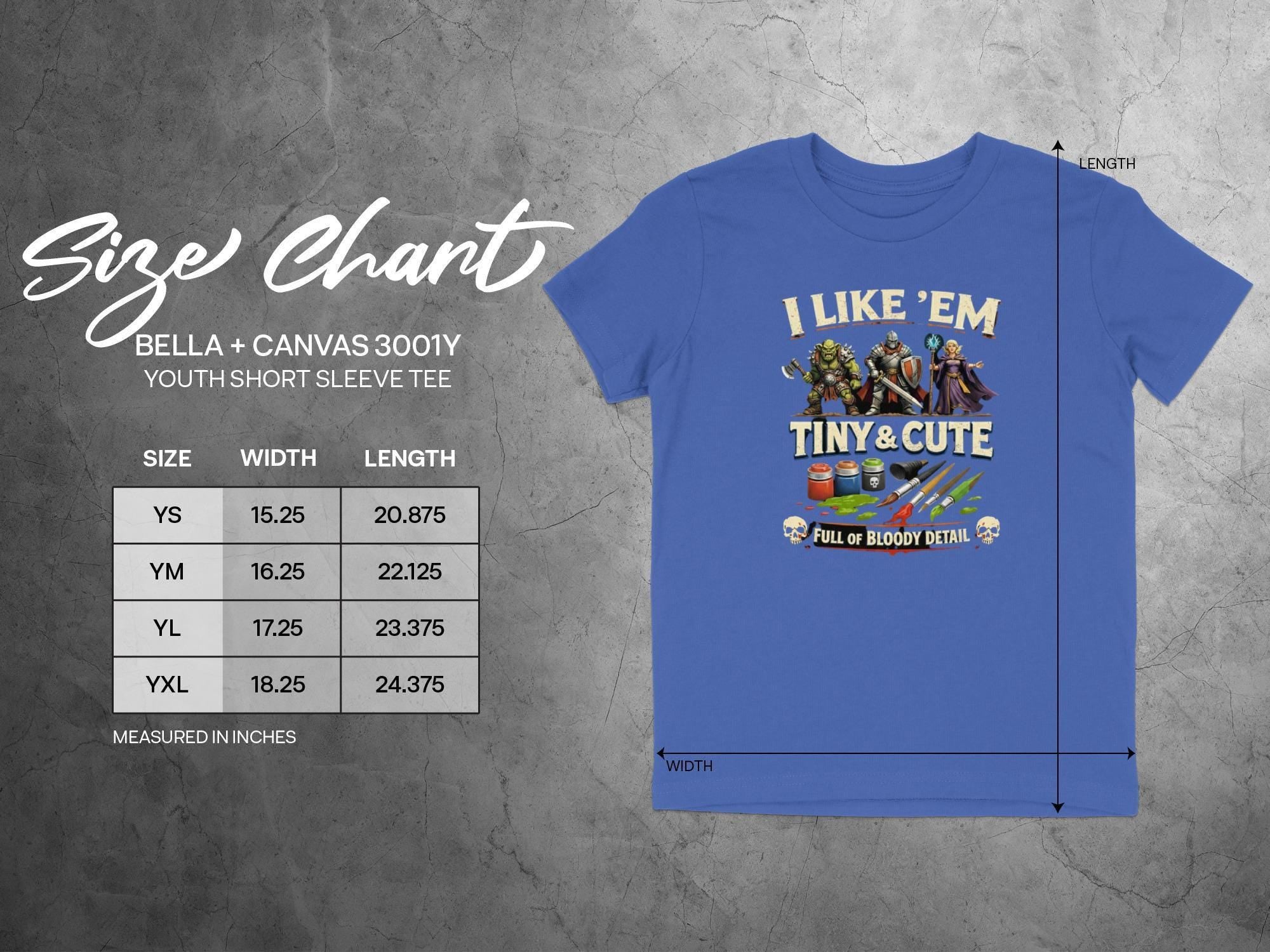 I Like 'Em Tiny and Cute Full of Bloody Detail Youth Short Sleeve Tee, Funny Graphic T-Shirt for Kids, Gamer Gift Apparel