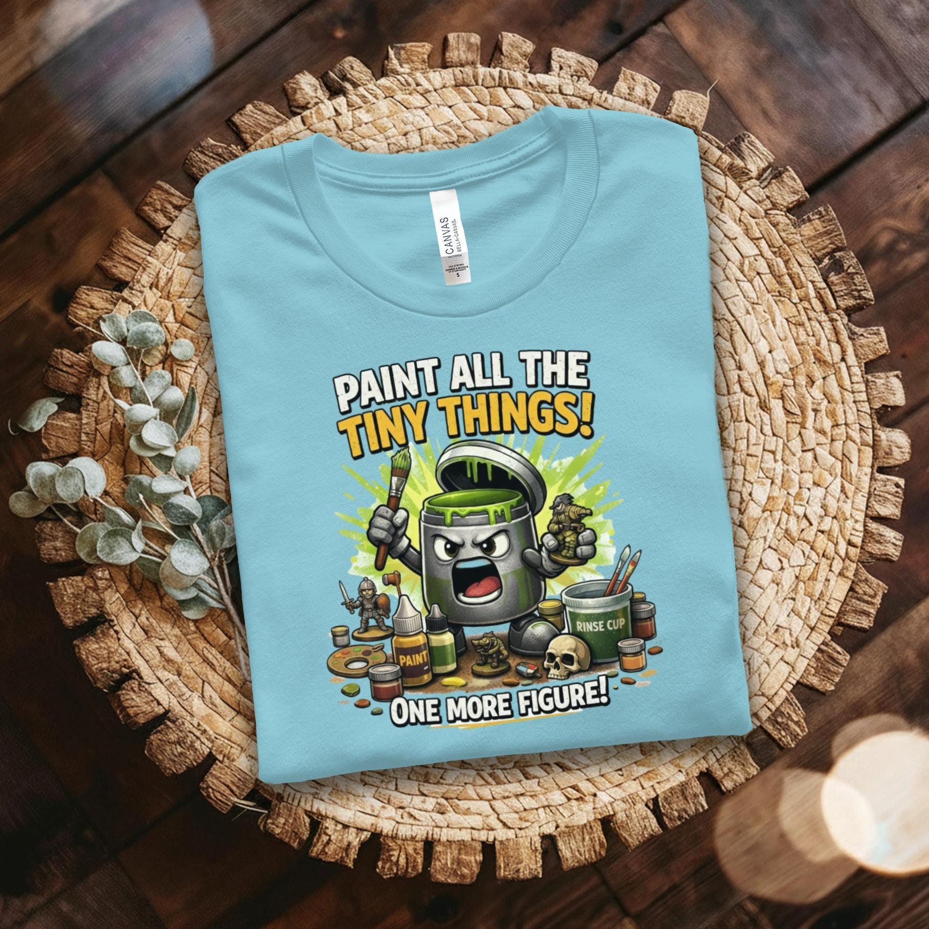 Paint All The Tiny Things T-Shirt, Miniature Painter Graphic Tee, Humor Miniatures Shirt, One More Figure Gift, Hobbyist Apparel