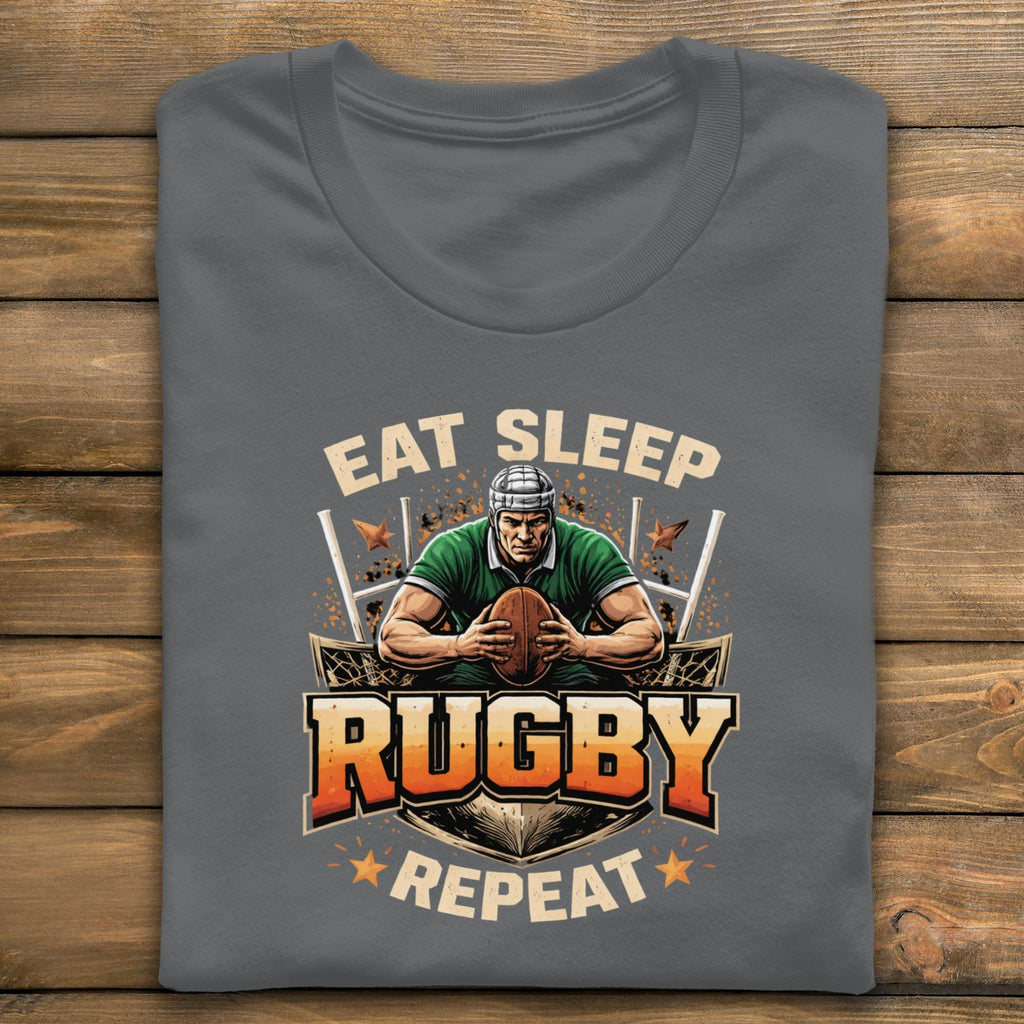 Eat Sleep Rugby Repeat Shirt, Funny Rugby Gift, Rugby Player Tee, Sports Fan TShirt, Rugby Lover Clothing, Rugby Team Apparel