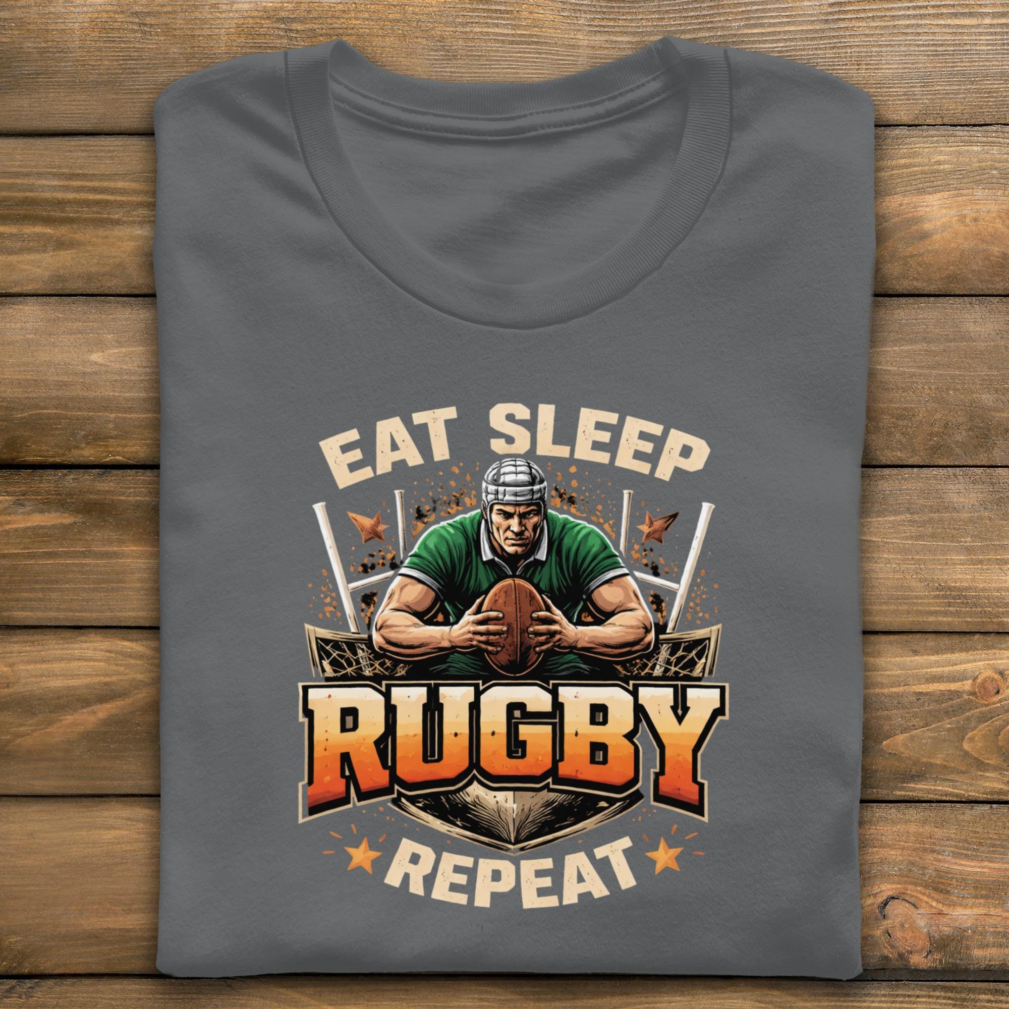 Eat Sleep Rugby Repeat Shirt, Funny Rugby Gift, Rugby Player Tee, Sports Fan TShirt, Rugby Lover Clothing, Rugby Team Apparel