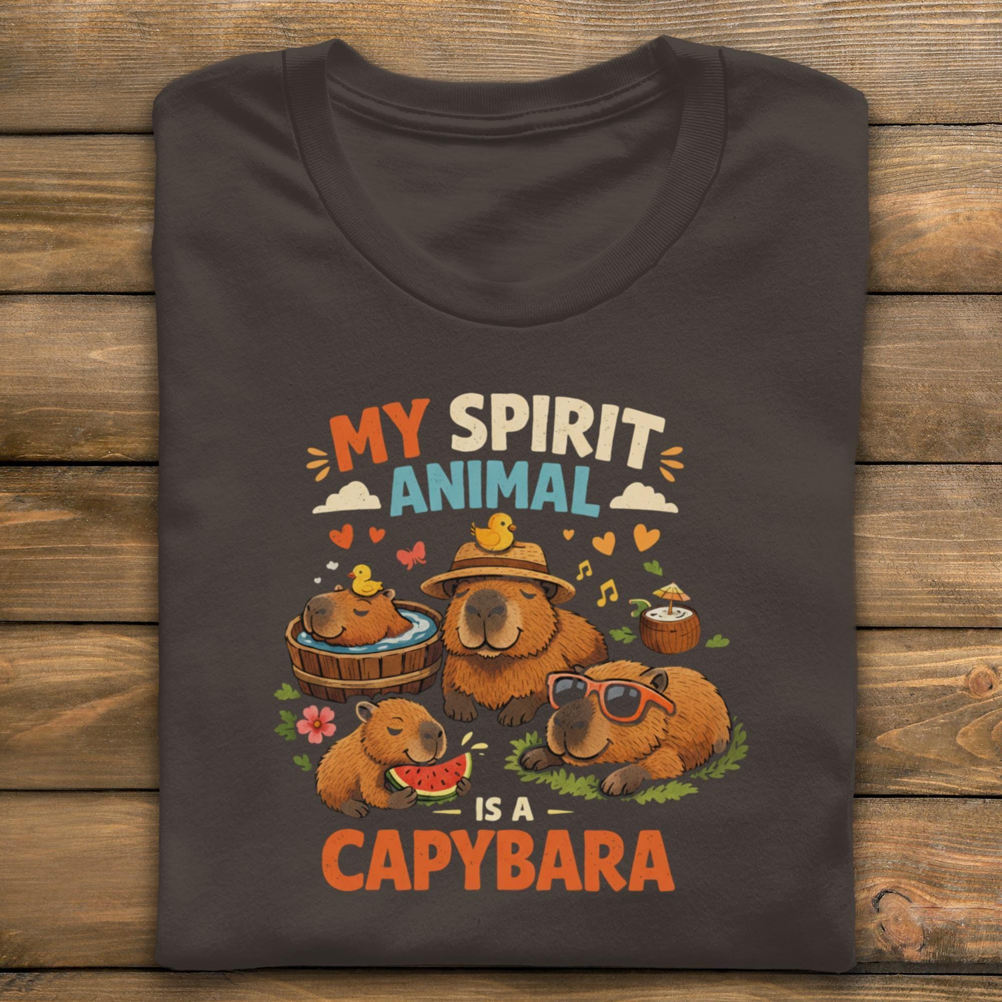 Funny Capybara Shirt, My Spirit Animal is a Capybara Tee, Cute Capybara Gift, Animal Lover T-Shirt, Capybara Apparel, Capybara Fun TShirt