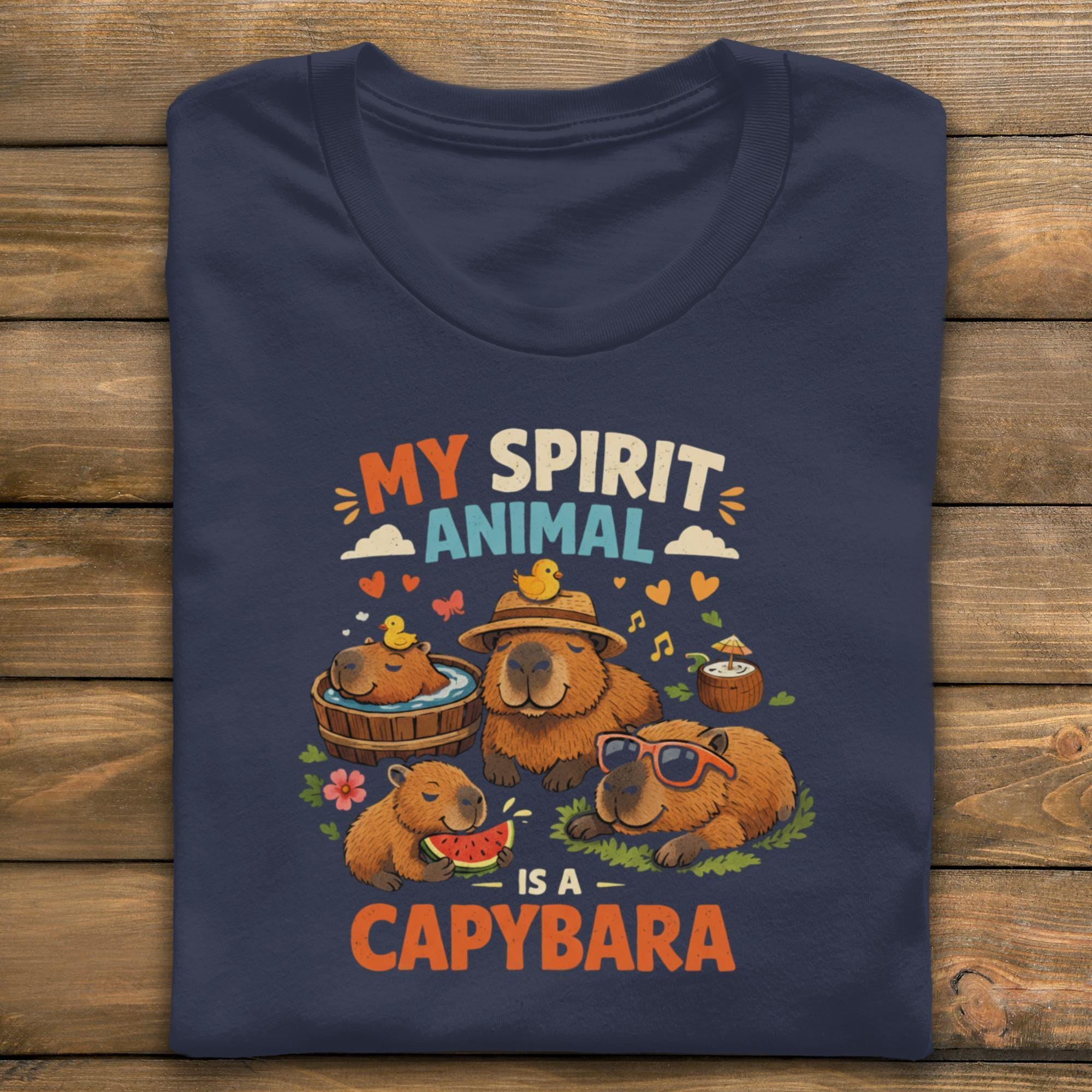 My Spirit Animal is a Capybara T Shirt, Cute Capybara Graphic Tee, Animal Lover Gift, Funny Capybara Shirt, Novelty Capybara Top