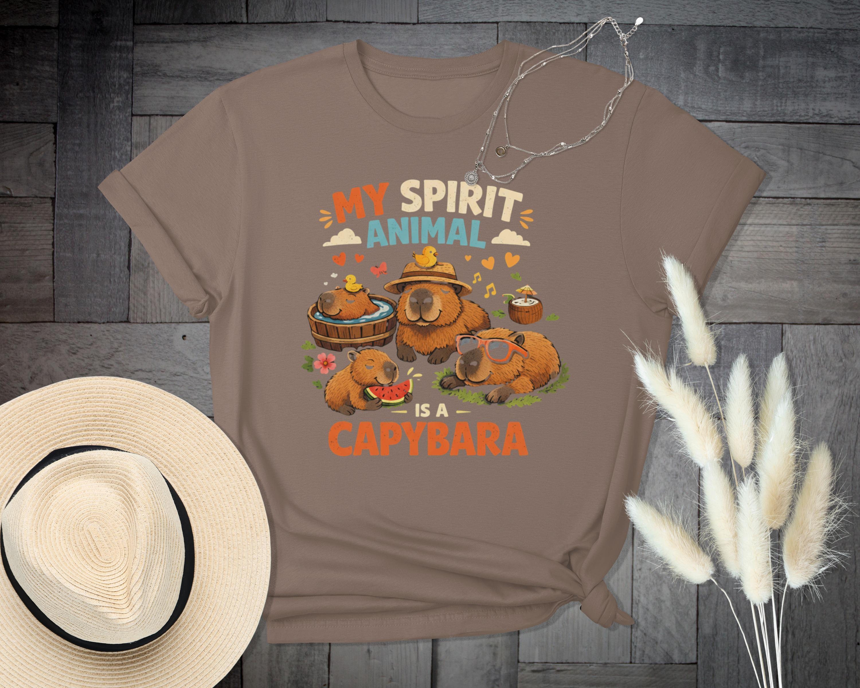 Funny My Spirit Animal Is A Capybara Shirt, Cute Capybara Lover Gift, Unique Animal Graphic Tee, Capybara Enthusiast Apparel